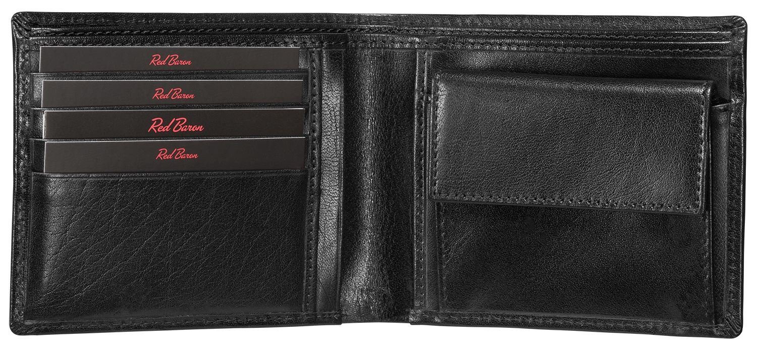 Münzfach Kreditkartenfächer, Red Baron Geldbörse Druckknopf RB-WT-004-03, mit