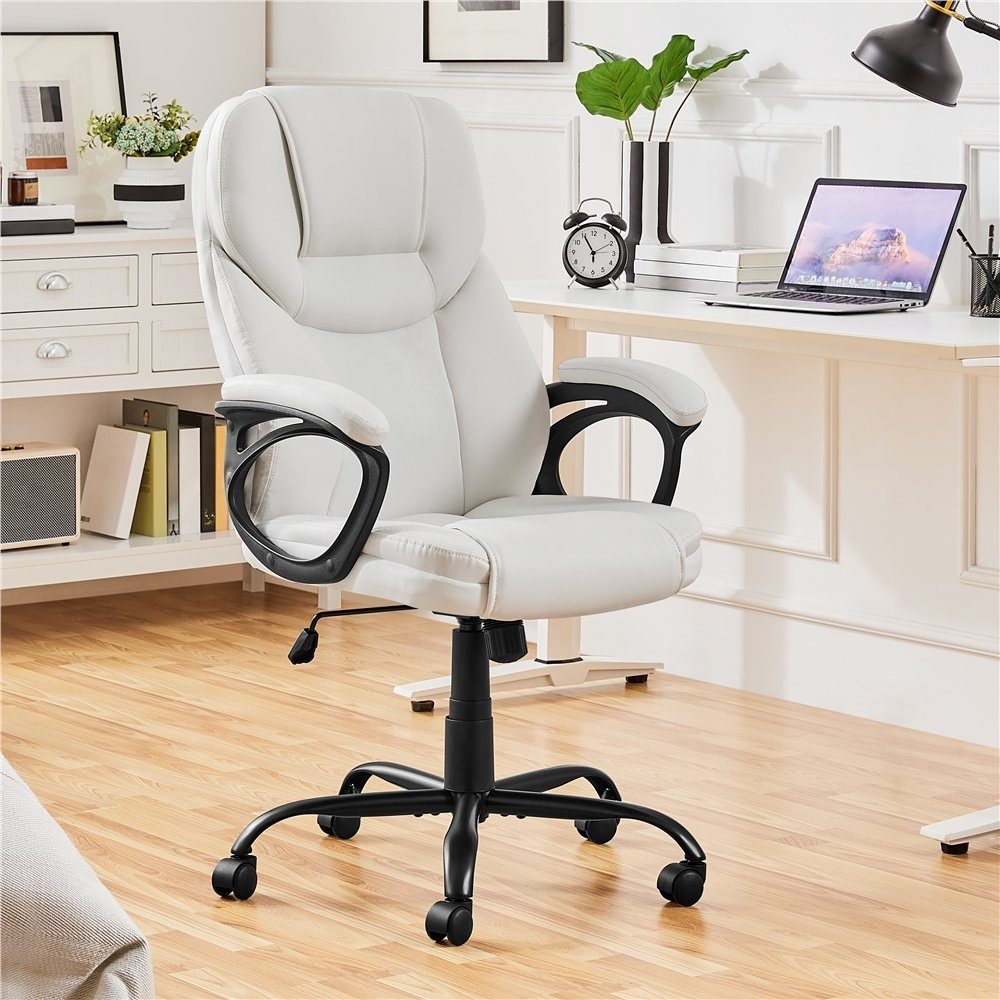Yaheetech Bürostuhl, Chefsessel Schreibtischstuhl Drehstuhl Höhenverstellbar weiß