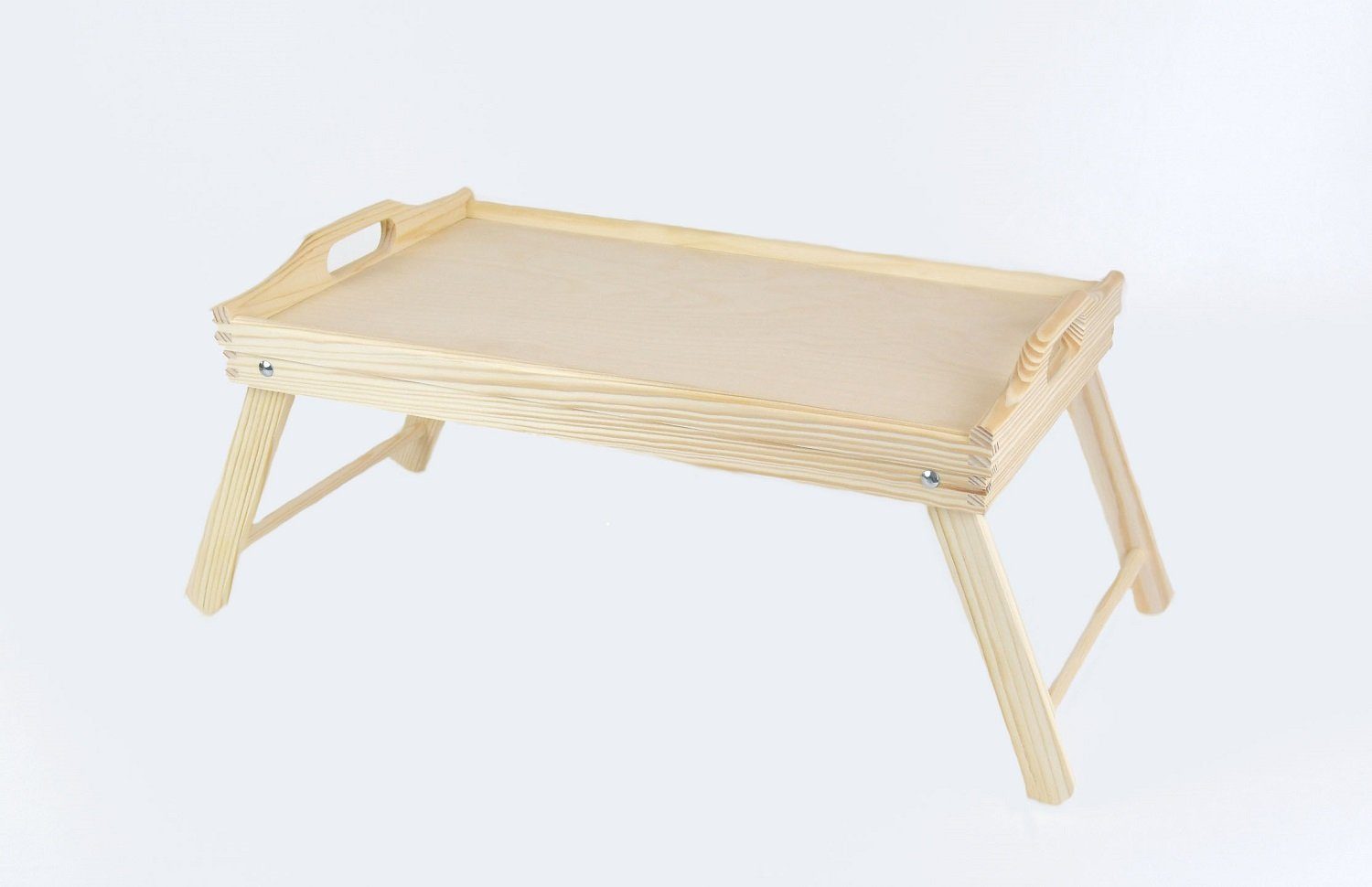 Frühstücktablett Betttisch Holztablett tisch Tablett (1-St) Beistelltisch MyBer® Holz Laptop Badtisch Tabletttisch Bett