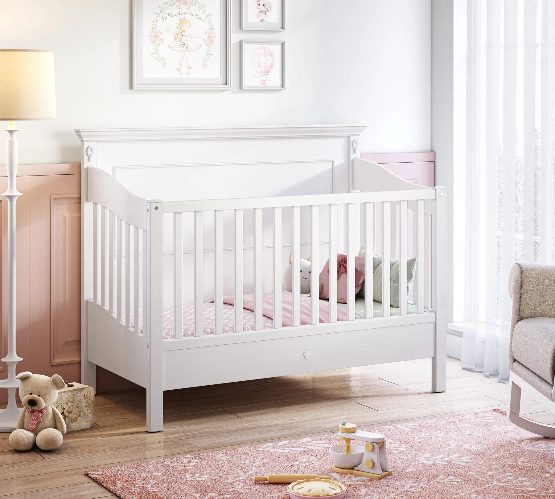 Möbel-Zeit Babybett ROMANTIC, 70x140 cm