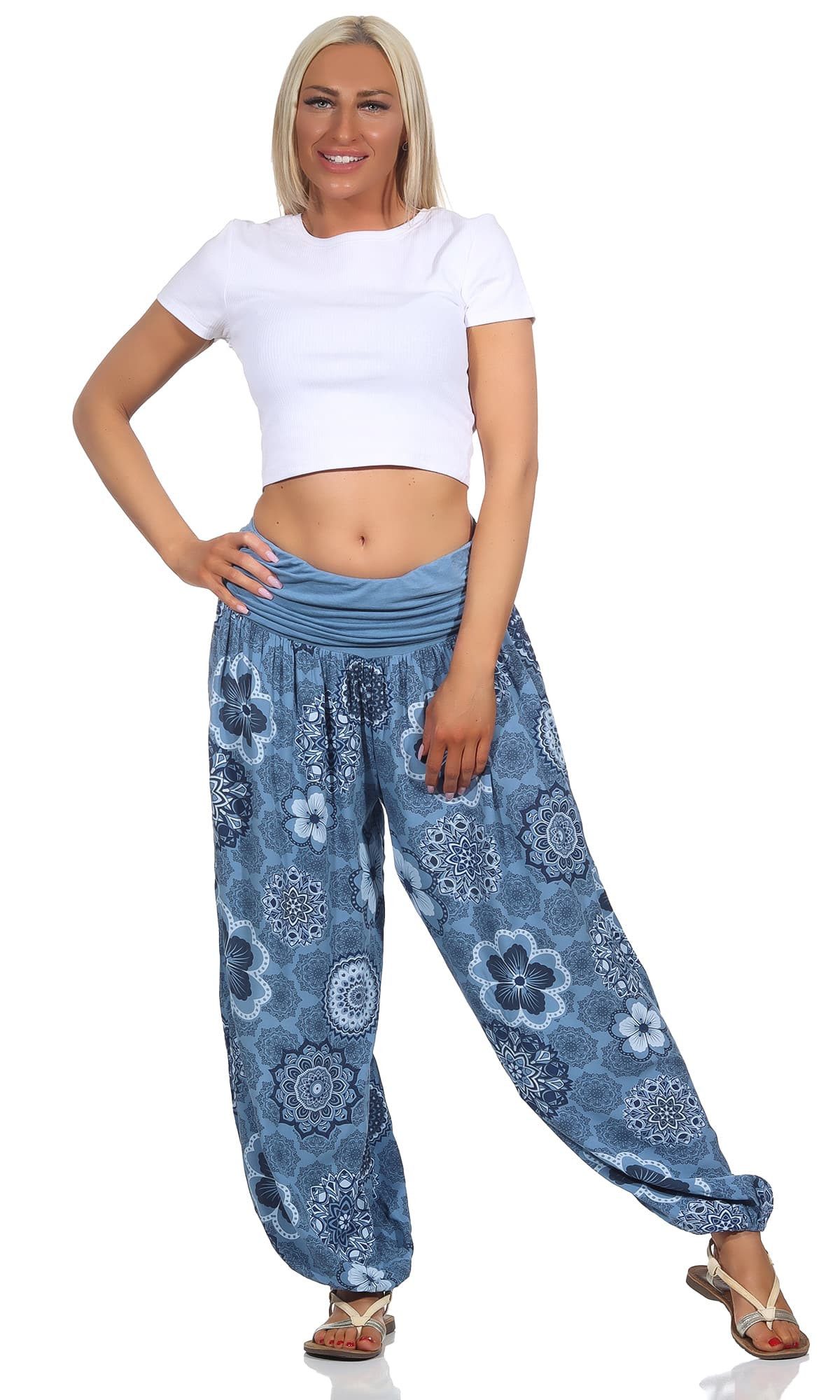 OriginalYou Haremshose Sommerhose Damen Boho Flatterhose leichte Yoga-Hose weites Bein luftige & leicht, hautfreundliches Material