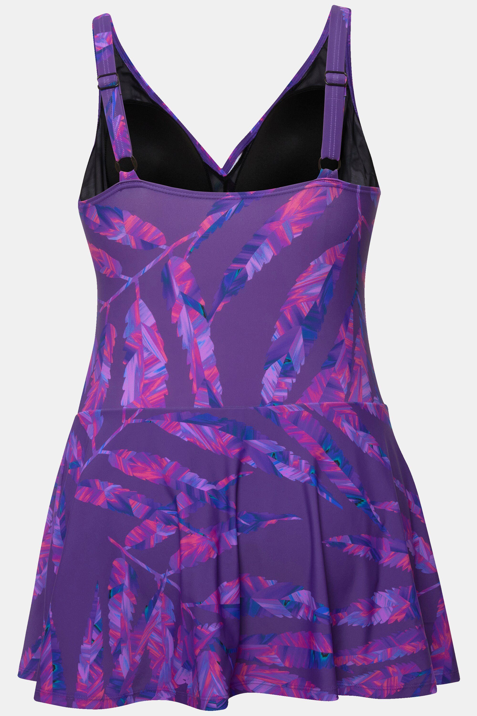 Ulla Popken Badekleid Badekleid Blätter Softcups Raffung