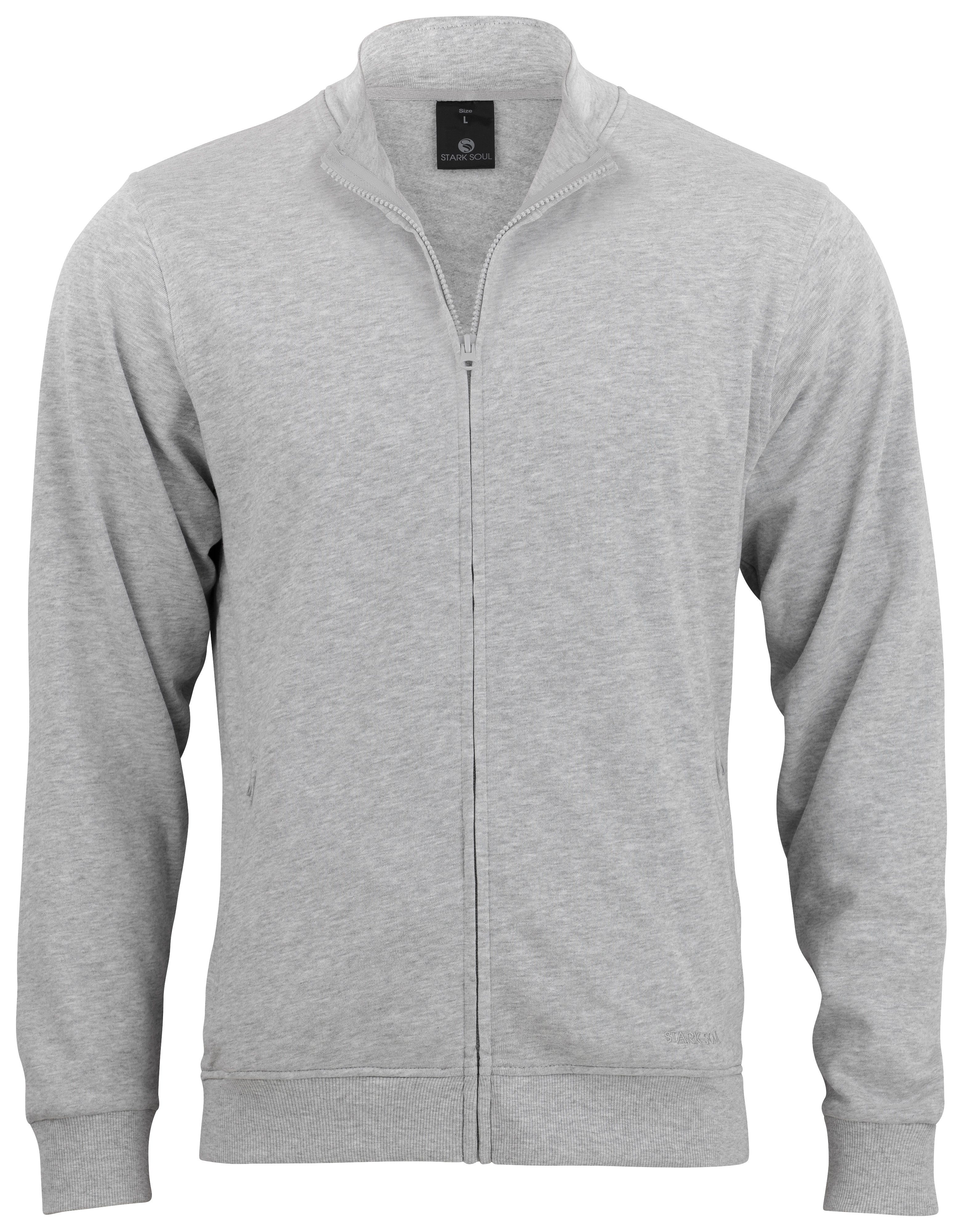 Stark Soul® Sweatjacke STARK SOUL Sweatjacke mit Stehkragen und 2 Schubtasc günstig online kaufen