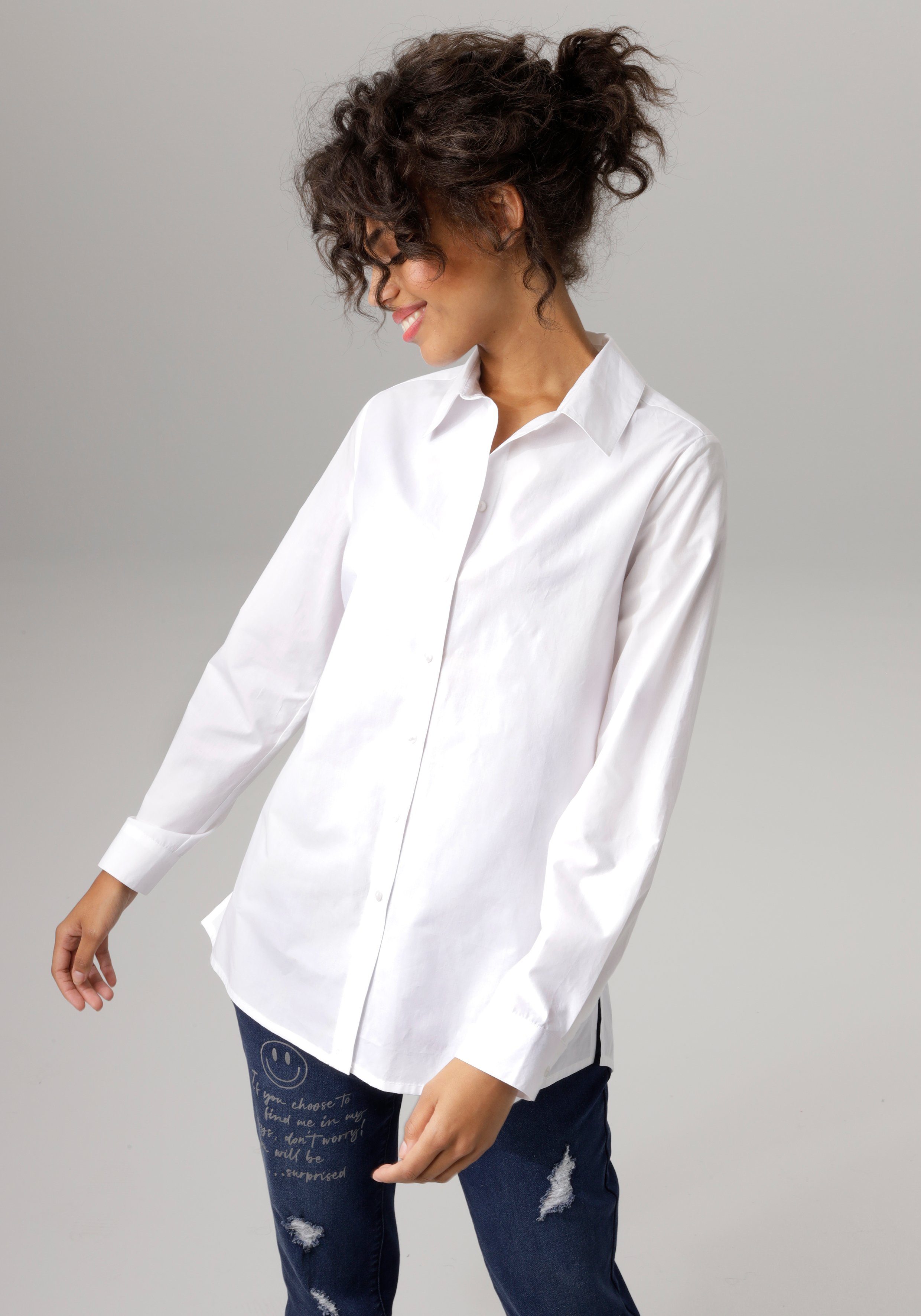 Aniston CASUAL Longbluse mit kurzen Seitenschlitzen
