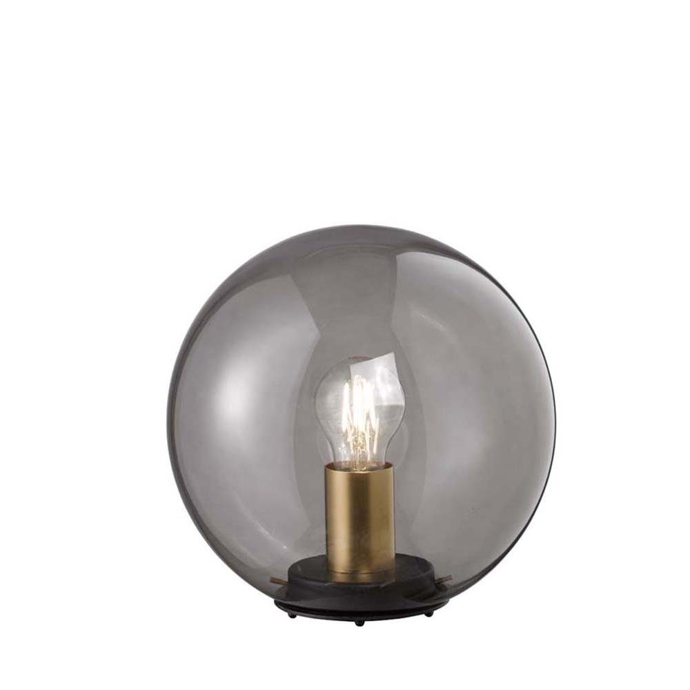 Tischleuchte, Beistellleuchte Tischleuchte Rauchglas LED Wohnzimmerlampe etc-shop Nachttischlampe