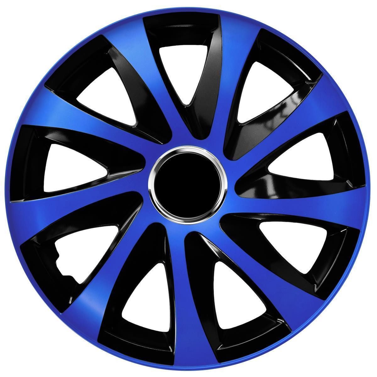 NRM Radkappe DRIFT Extra 13 Zoll in Blau/Schwarz, 13 in Zoll, (4-St) Radzierblenden für Stahlfelgen Zweifarbige Radkappen Satz 4er Set 13"