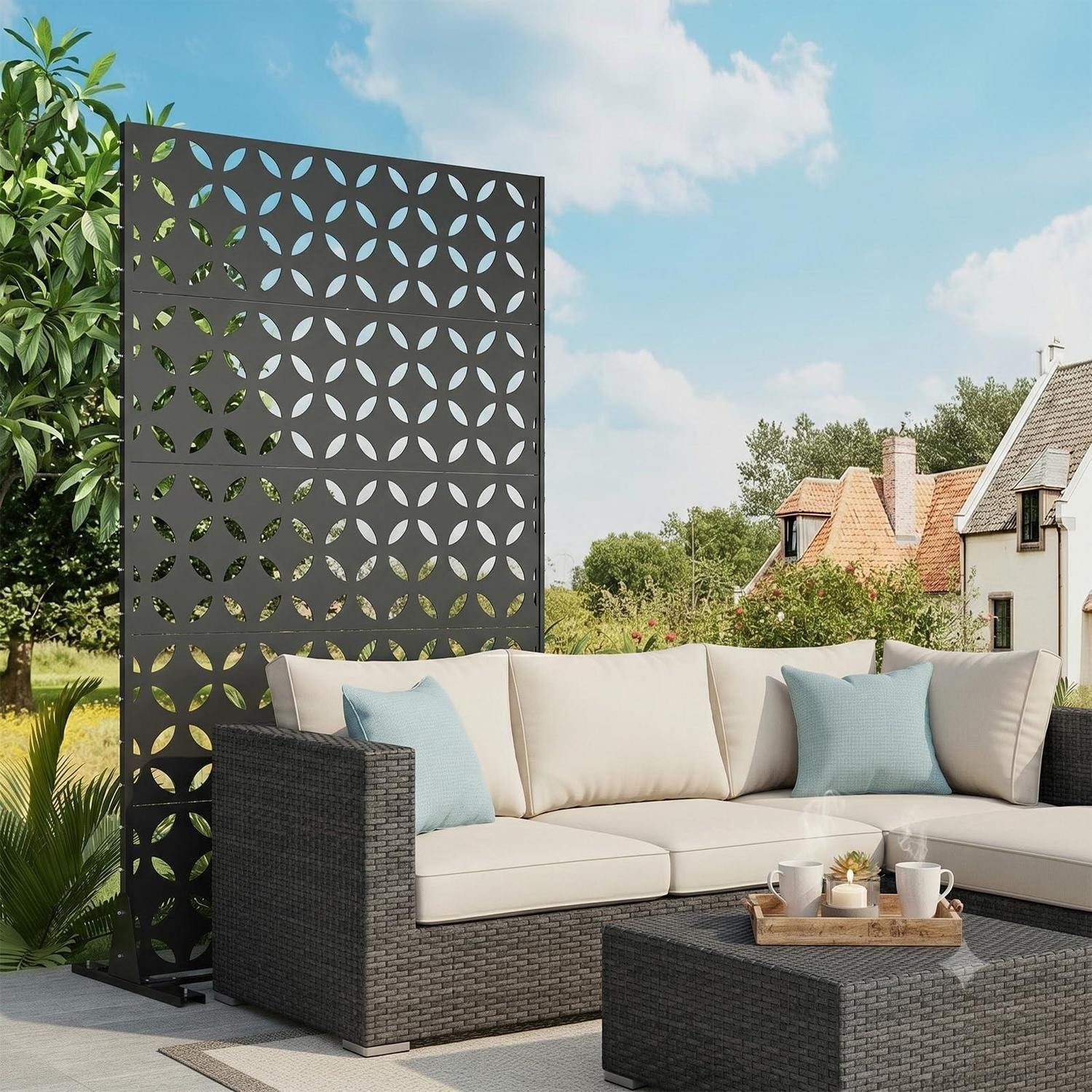 LuxusKollektion Paravent Metall Sichtschutz Wand 112x182cm (1 St)