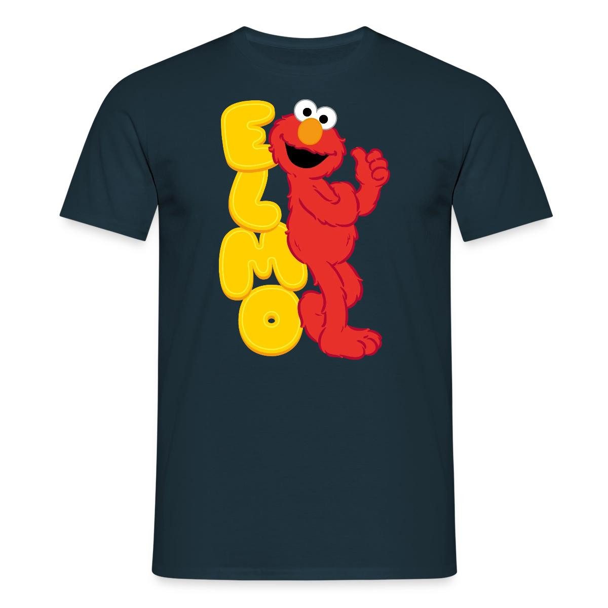 Spreadshirt Sesamstraße Elmo Mit Schriftzug Männer T-Shirt (1-tlg)