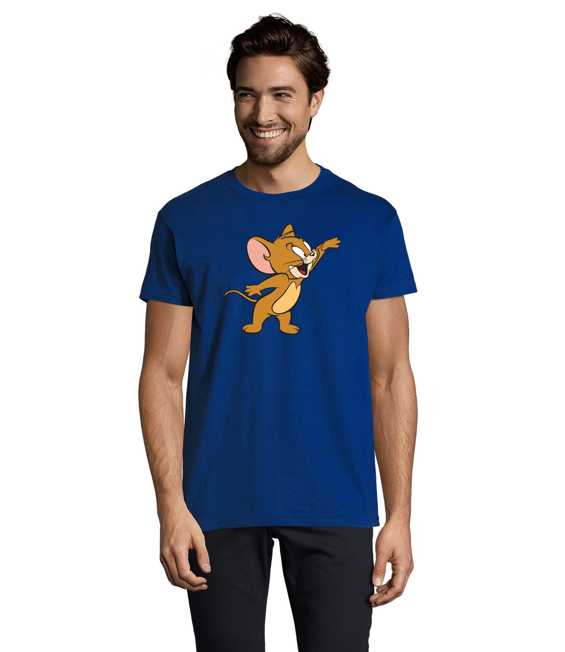 Blondie & Brownie T-Shirt Jerry Herren T Shirt Cartoon Maus Print Rundhals Freizeitmotiv (Einzelartikel) Jerry H Tee Dabbing Printmotiv
