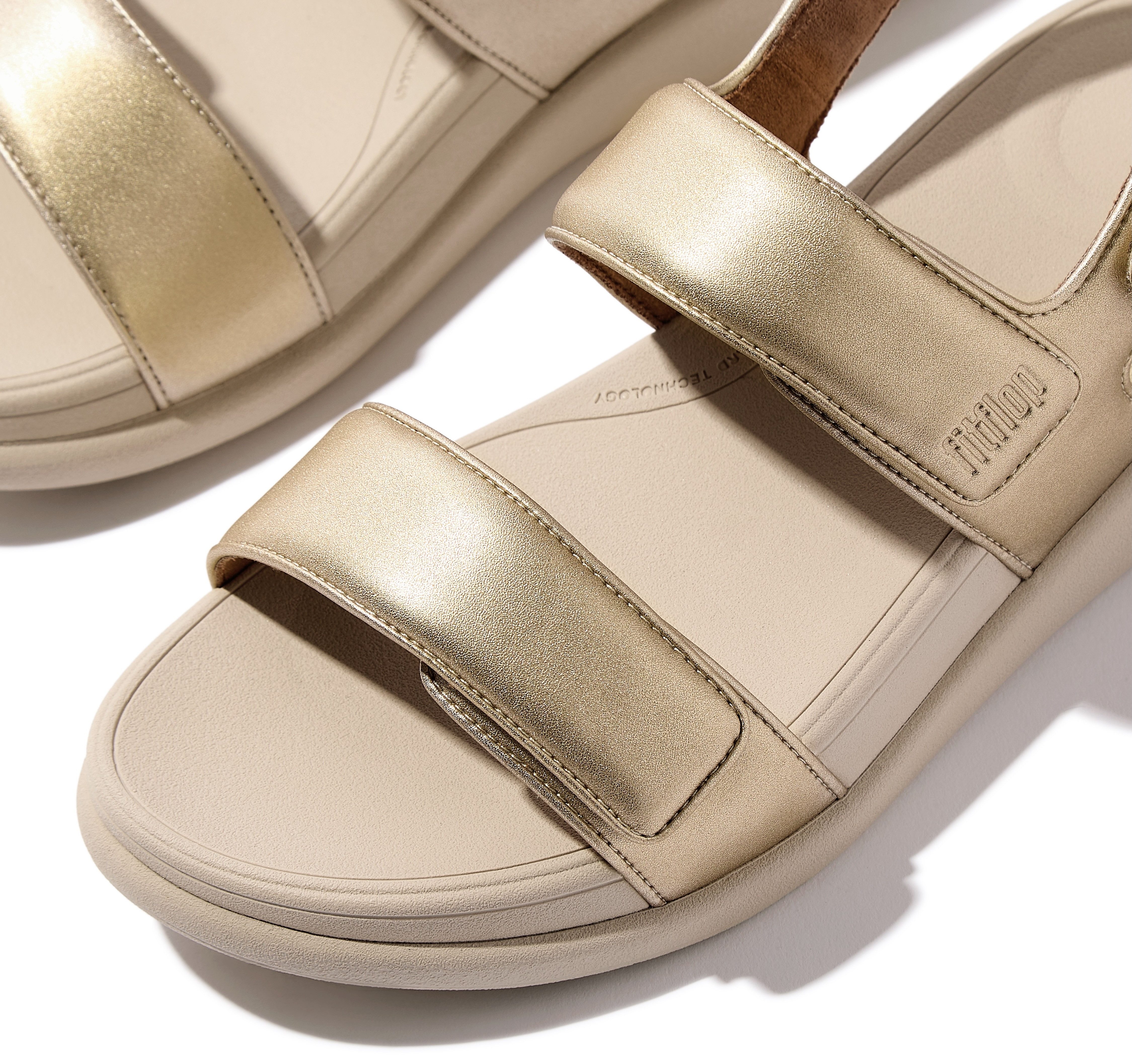 Fitflop F-MODE GO Sandale, Keilsandale, Klettschuh, Sommerschuh mit hervorragender Dämpfung