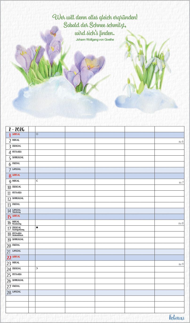 Korsch Verlag Familienkalender Korsch Kalender NaturLiebe 2026