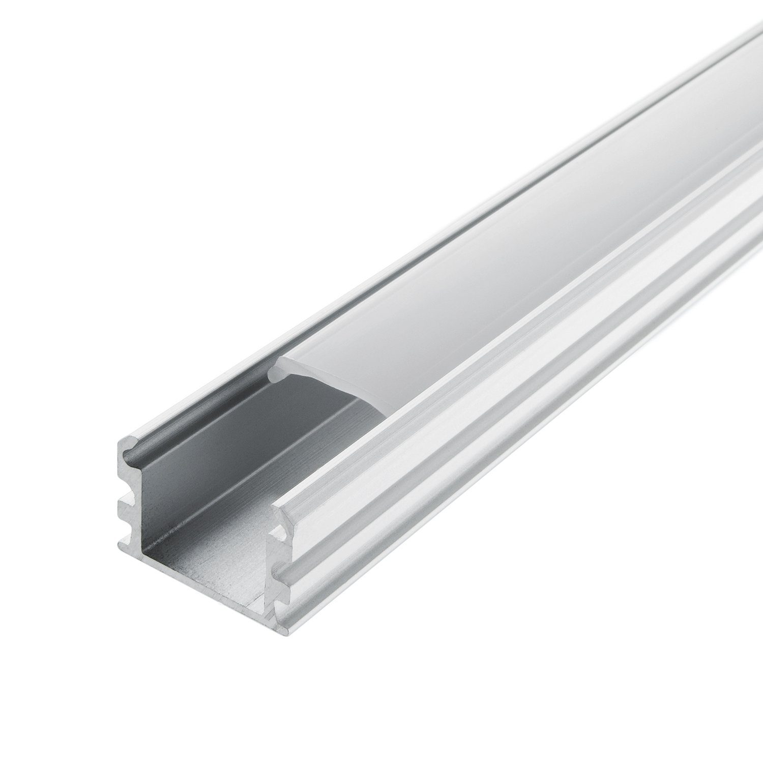 ENERGMiX LED-Stripe-Profil 2 Meter Aluprofile Alu Schiene Profil für LED Strip LED Kanal mit, Profil Kanal LED Leiste 200cm inkl. Clips und Endkappen