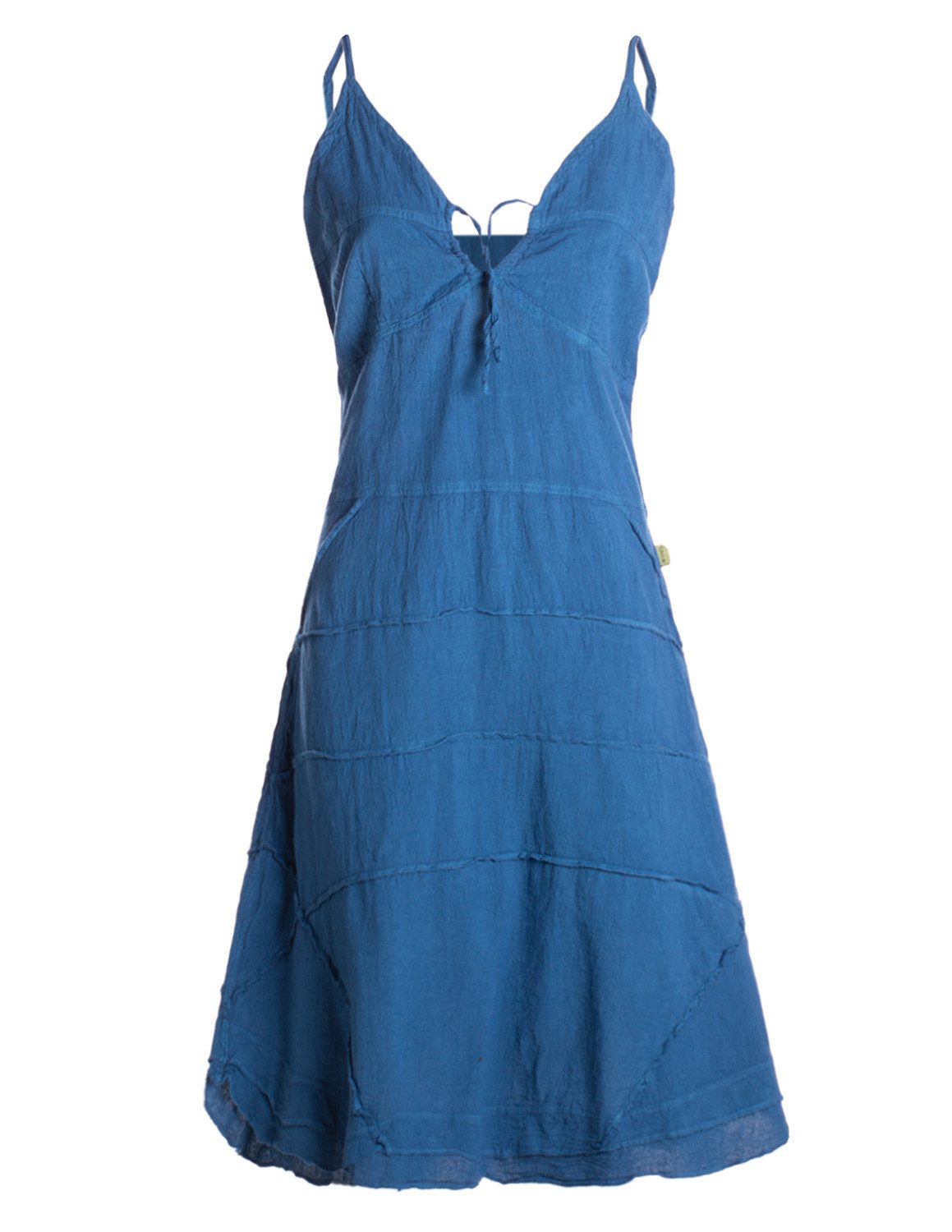 Vishes Sommerkleid Damen Kleid Handgewebt Baumwolle Spaghettiträger Schnürung Alternative Mode, Boho, Hippie, Ethno, Festival