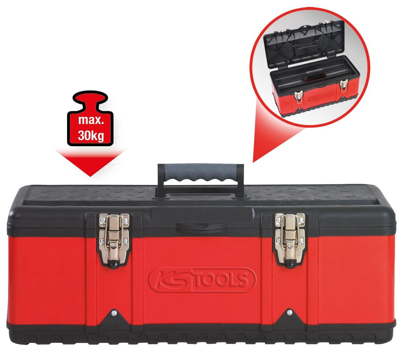 Thumbnail - KS Tools Werkzeugkoffer Kunststoff-Stahlblech-Werkzeugkiste, 582x298x255mm