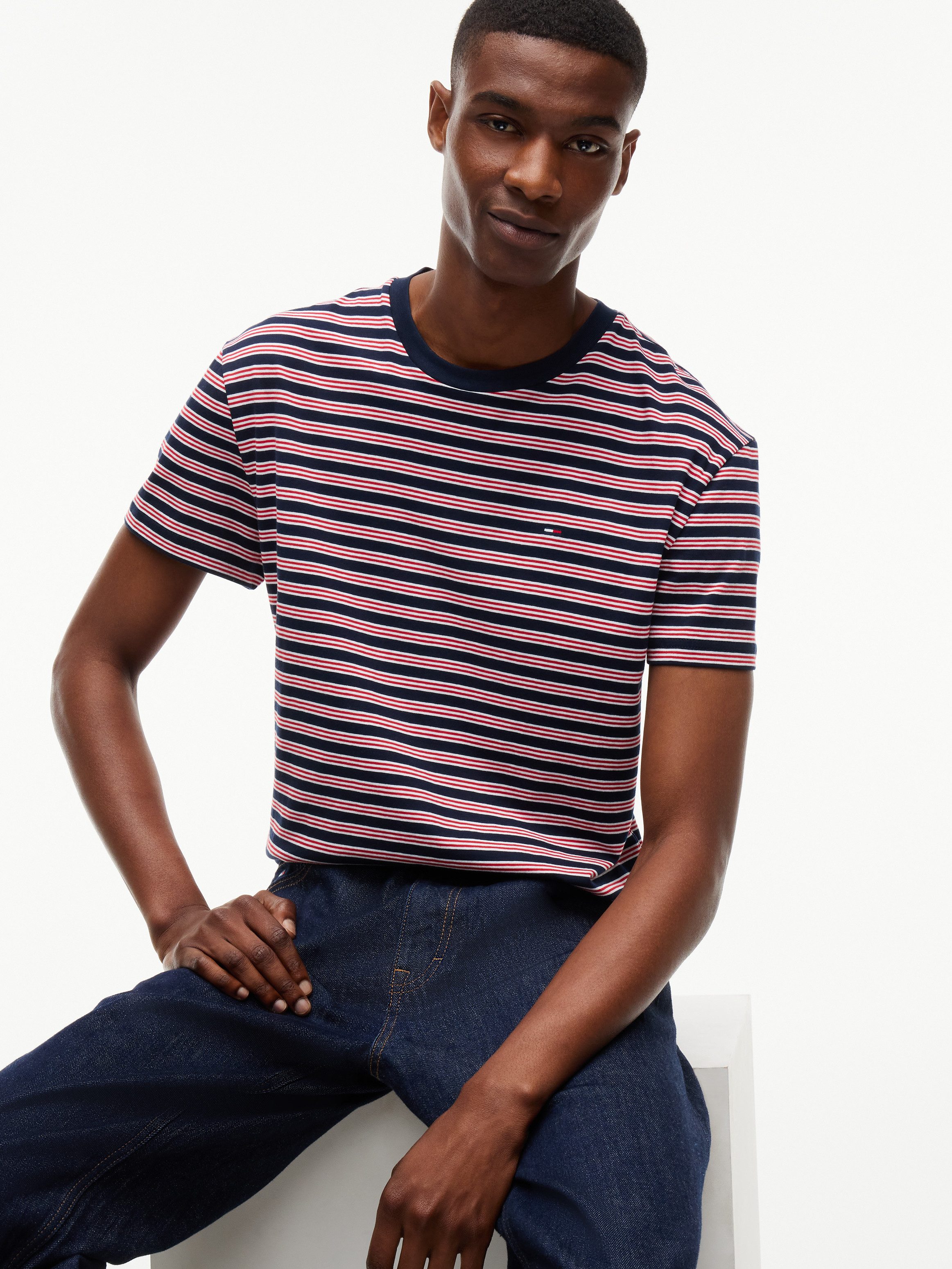 Tommy Jeans T-Shirt REGULAR STRIPE TEE Regular fit mit Streifenmuster