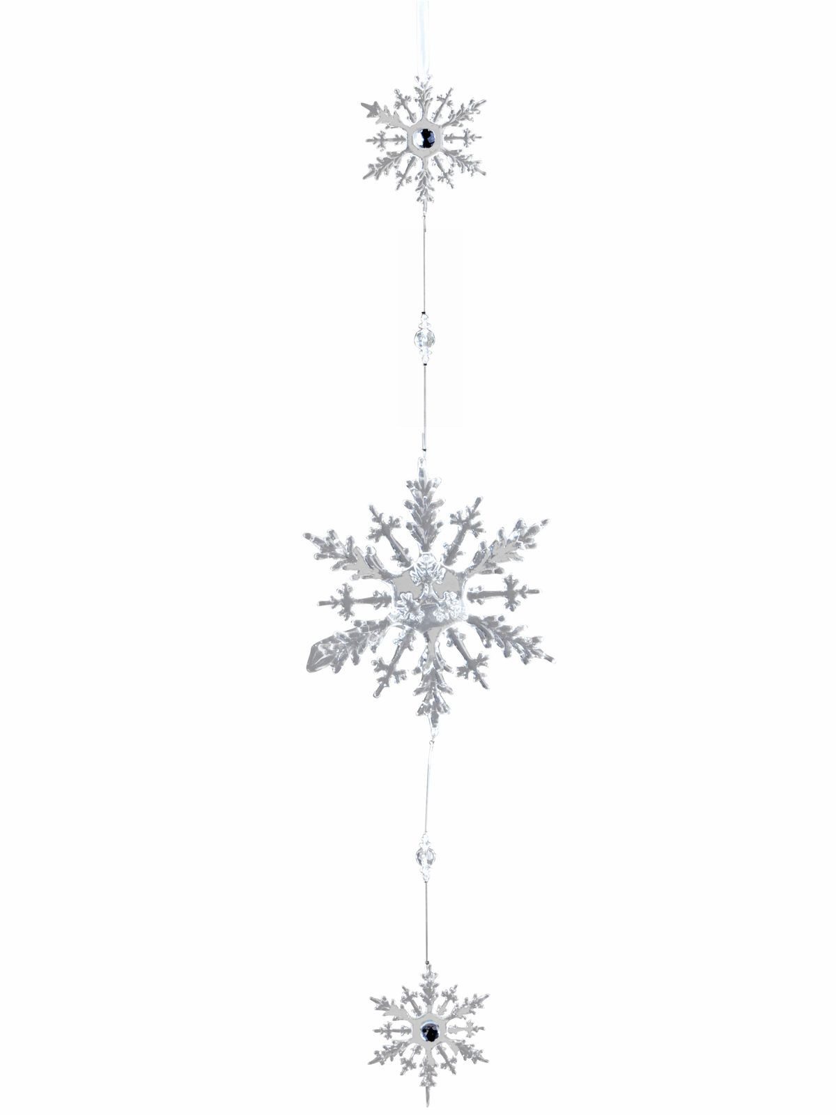 Hängedekoration Eiskristall-Hänger 74 cm Acryl Schneeflocke Transparent Winterdeko