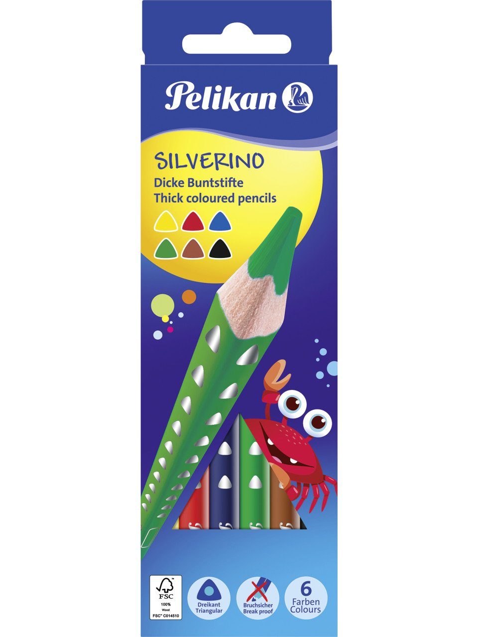 Pelikan Buntstift Pelikan Buntstifte SILVERINO 6er dreieckig,dick