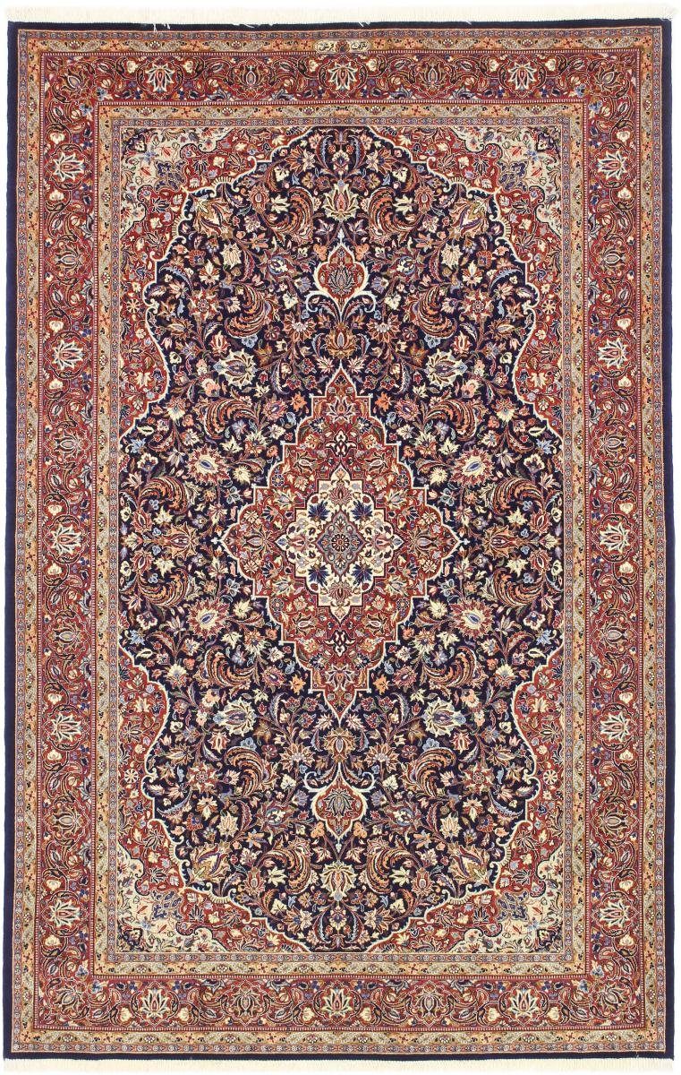 Orientteppich Isfahan Ilam Sherkat Farsh Seidenkette 135x208 Handgeknüpfter, Nain Trading, rechteckig, Höhe: 6 mm