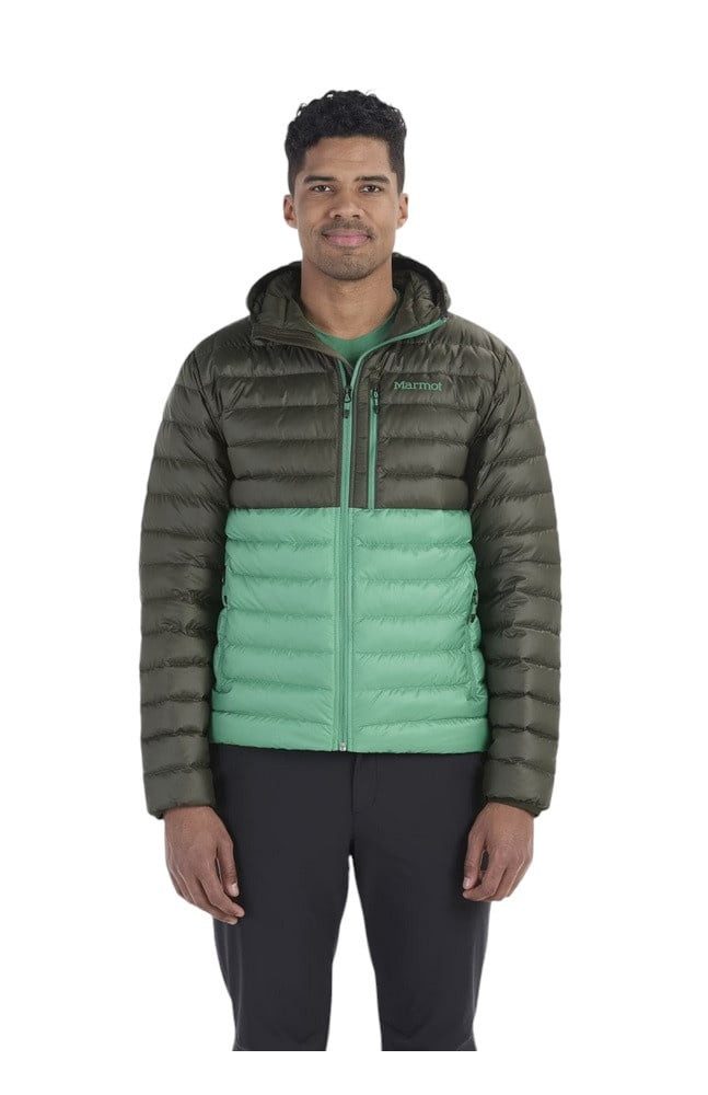 Marmot Winterjacke Winter-Daunenjacke Highlander Hoody dunkelgrün/grün Herren
