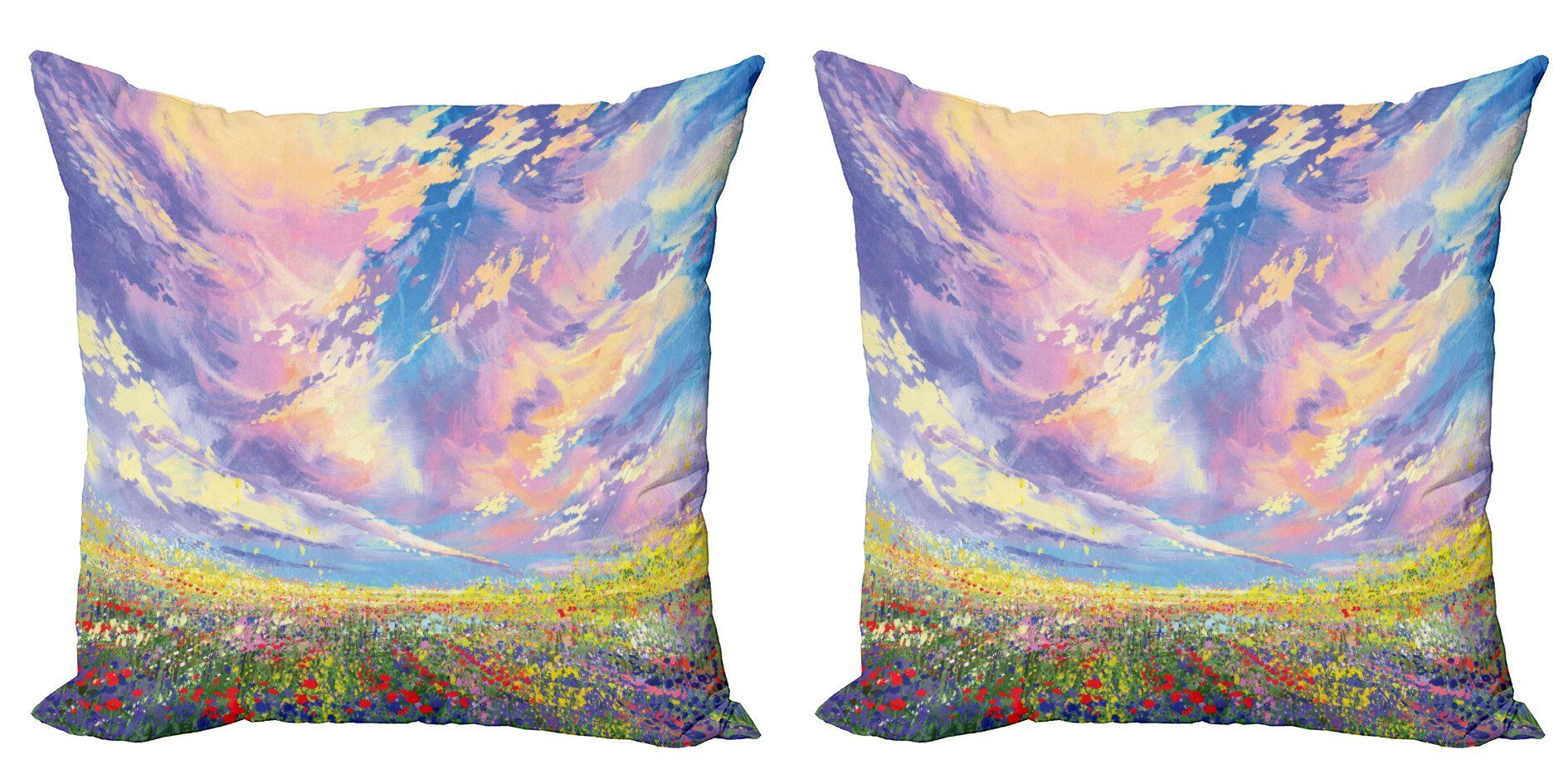 Kissenbezüge Modern Accent Doppelseitiger Digitaldruck, Abakuhaus (2 Stück), Blumen Surreal Dreamy Himmel