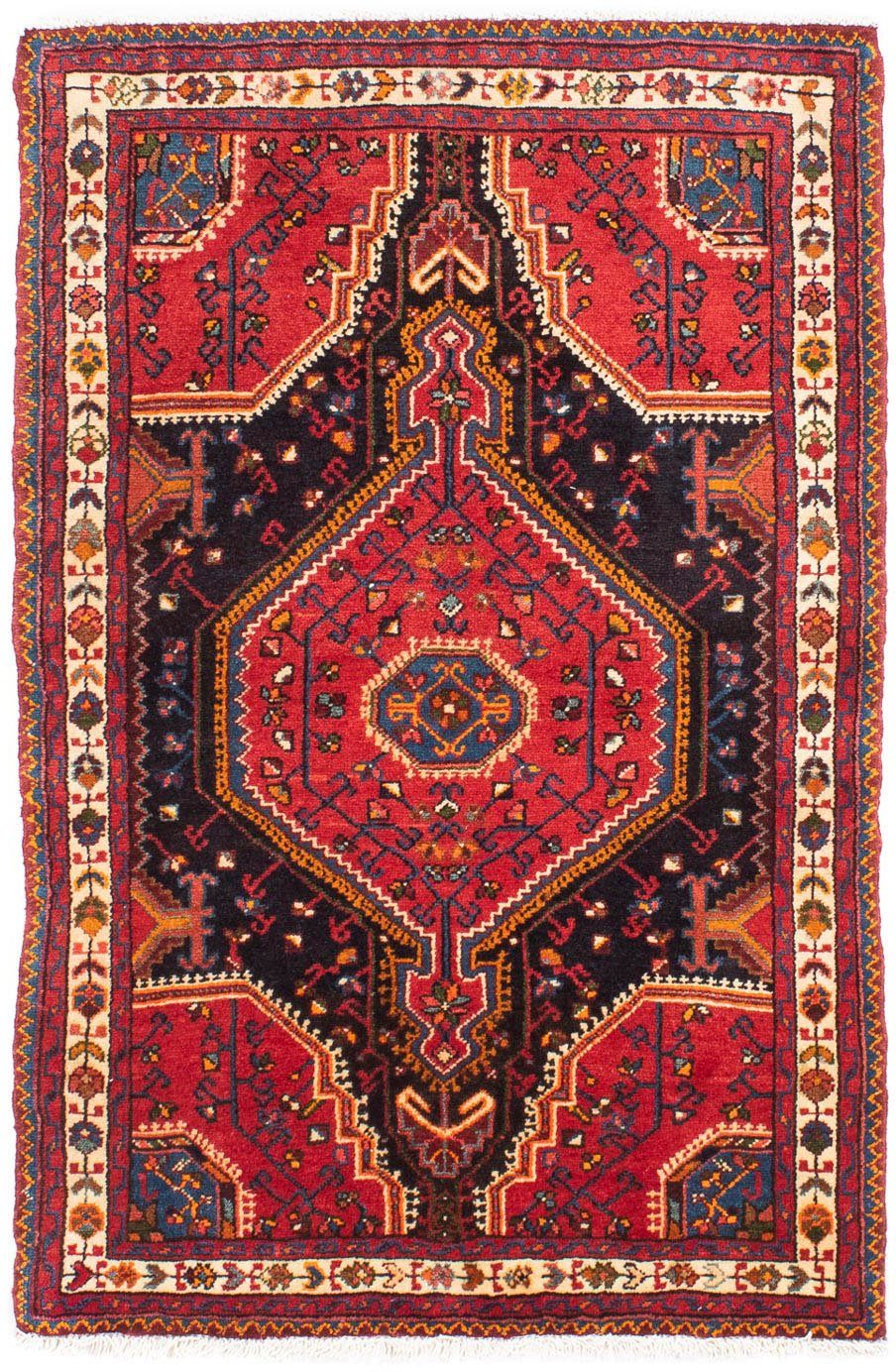 Orientteppich Perser - Nomadic - Einzelstück Handgeknüpft, 92 10 rot, rechteckig, x morgenland, mit Zertifikat 145 Wohnzimmer, Höhe: mm, cm 