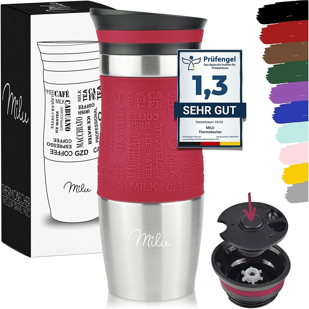 Milu Isolierflasche Isolierbecher rot 0,37 l