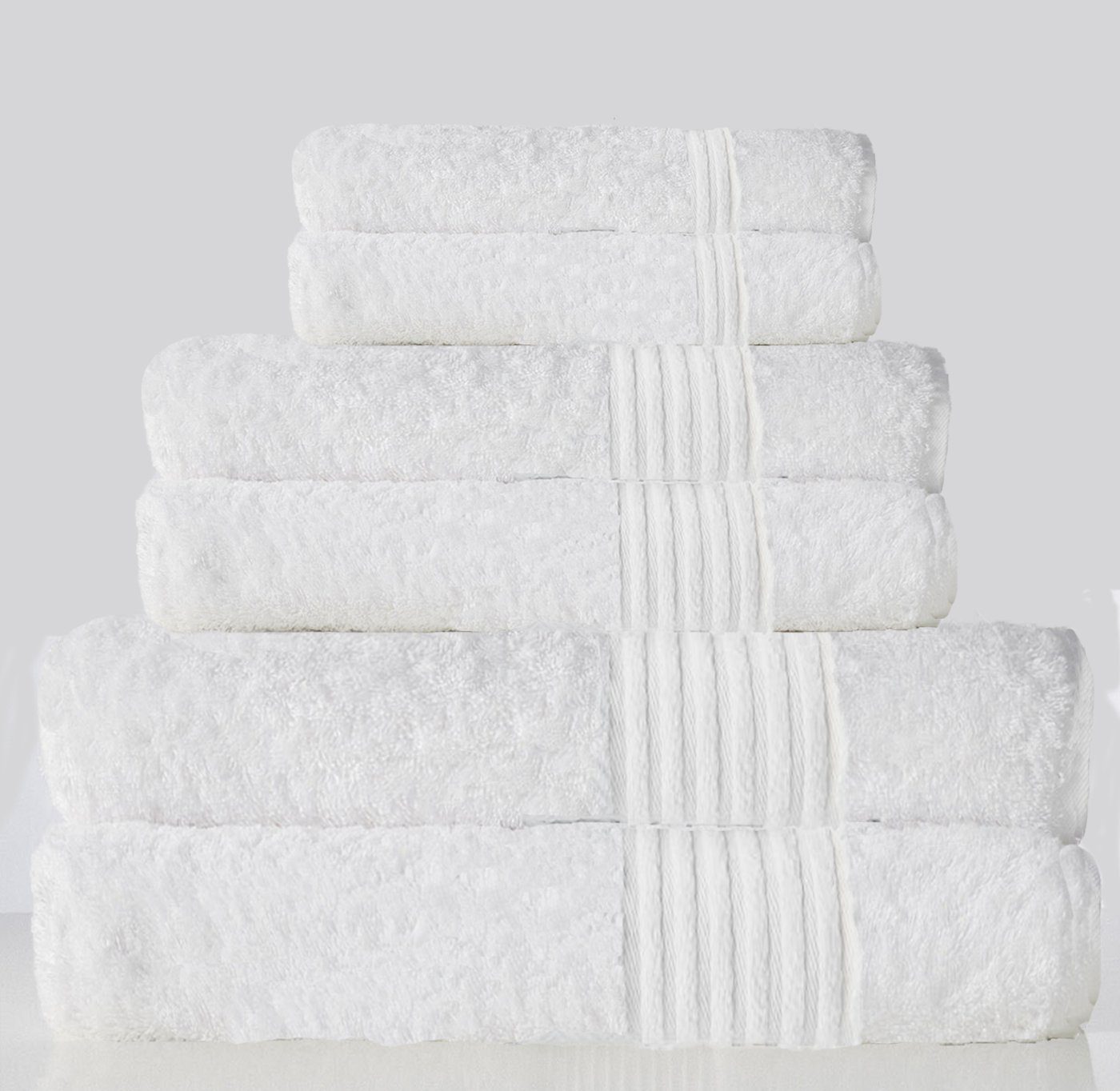 Handtuch Ägyptische premium 6-teiliges Baumwolle (Spar-Set, Handtücher NEFERTITI Sitheim-Europe 6-tlg), Handtuch-Set, weiß ägyptische Baumwolle, Set 100% aus 100% Baumwolle