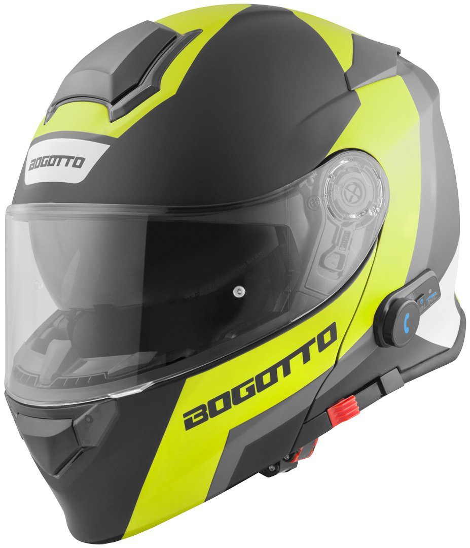 Bogotto Motorradhelm V271 BT Zabu Bluetooth Klapphelm, vorbereitet für Kommunikationssystem,integriertes Kommunikationss