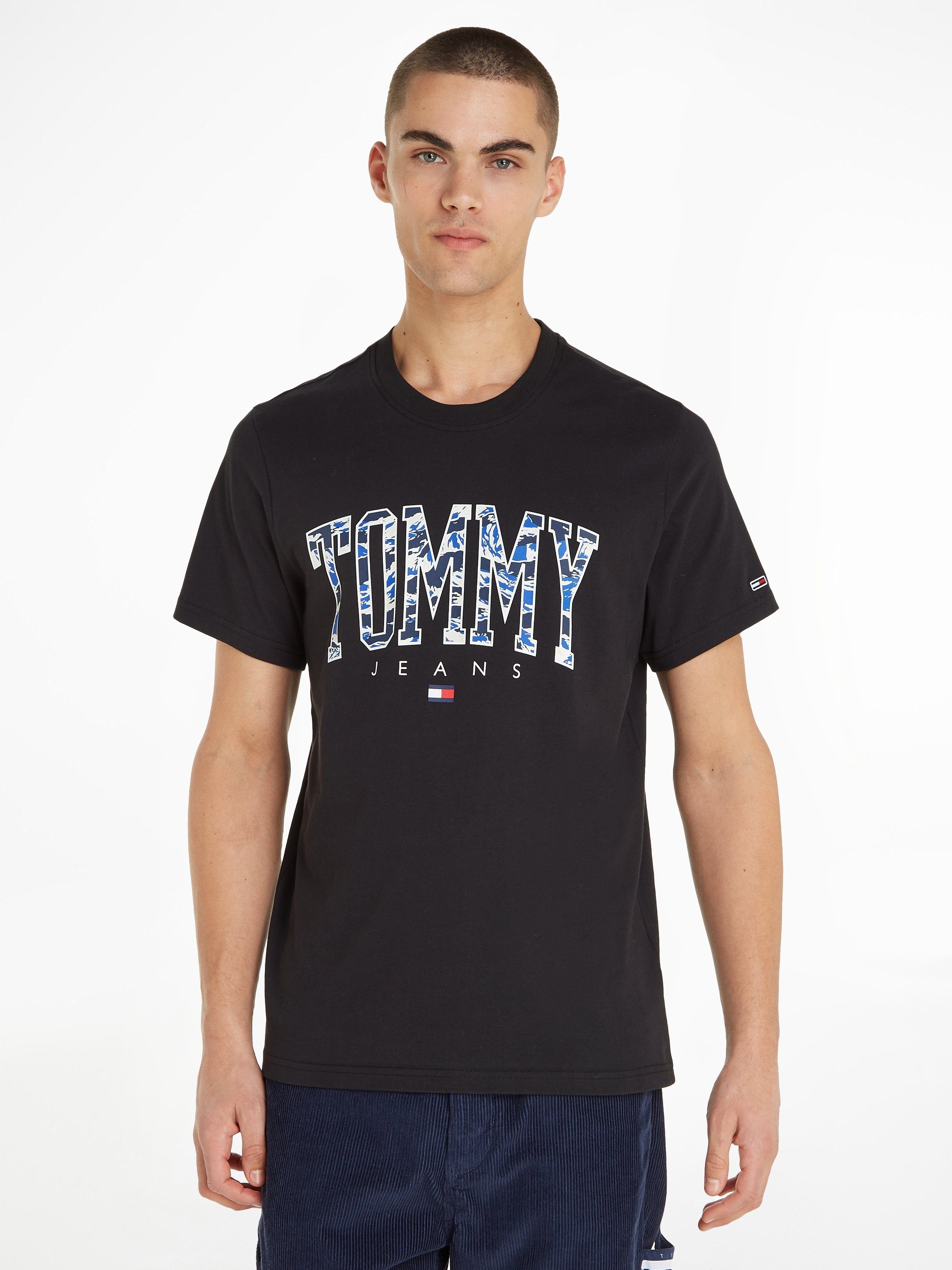 Tommy Jeans T-Shirt TEE Black COLLEGE CAMO REG TJM