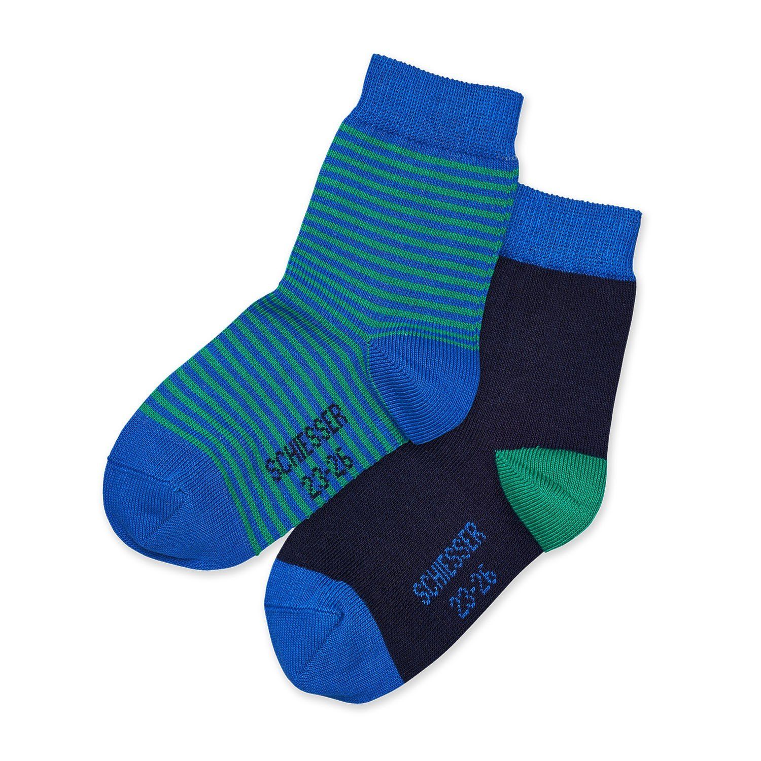Schiesser Langsocken 144237 (Packung, 2-Paar, 2 Paar) Kinder Socken, Jungen & Mädchen mit Baumwolle, Kindersocken