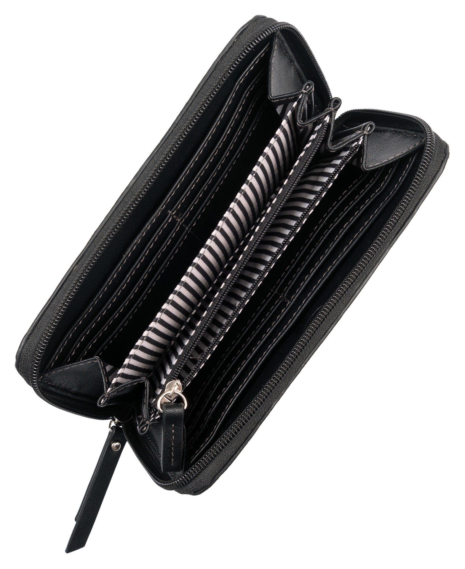 TOM TAILOR Geldbörse LILLY Long black schlichter zip Optik wallet, in