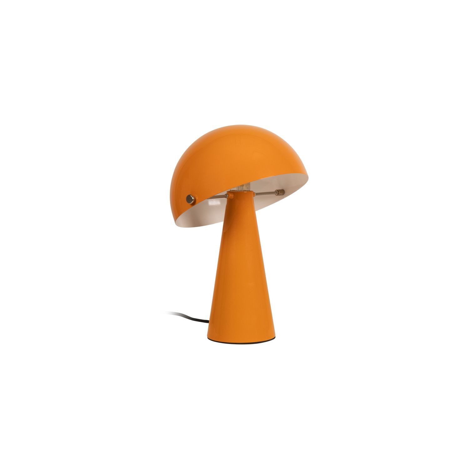 Licht-Erlebnisse Tischleuchte TROSO, ohne Leuchtmittel, Metall E27 D: 23 cm rund 33.5 cm Orange Retro Nachttischleuchte