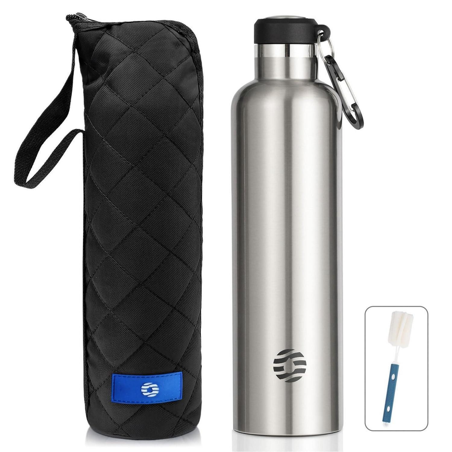 LuxusKollektion Thermoflasche Trinkflasche Edelstahl 750ml auslaufsicher Silber