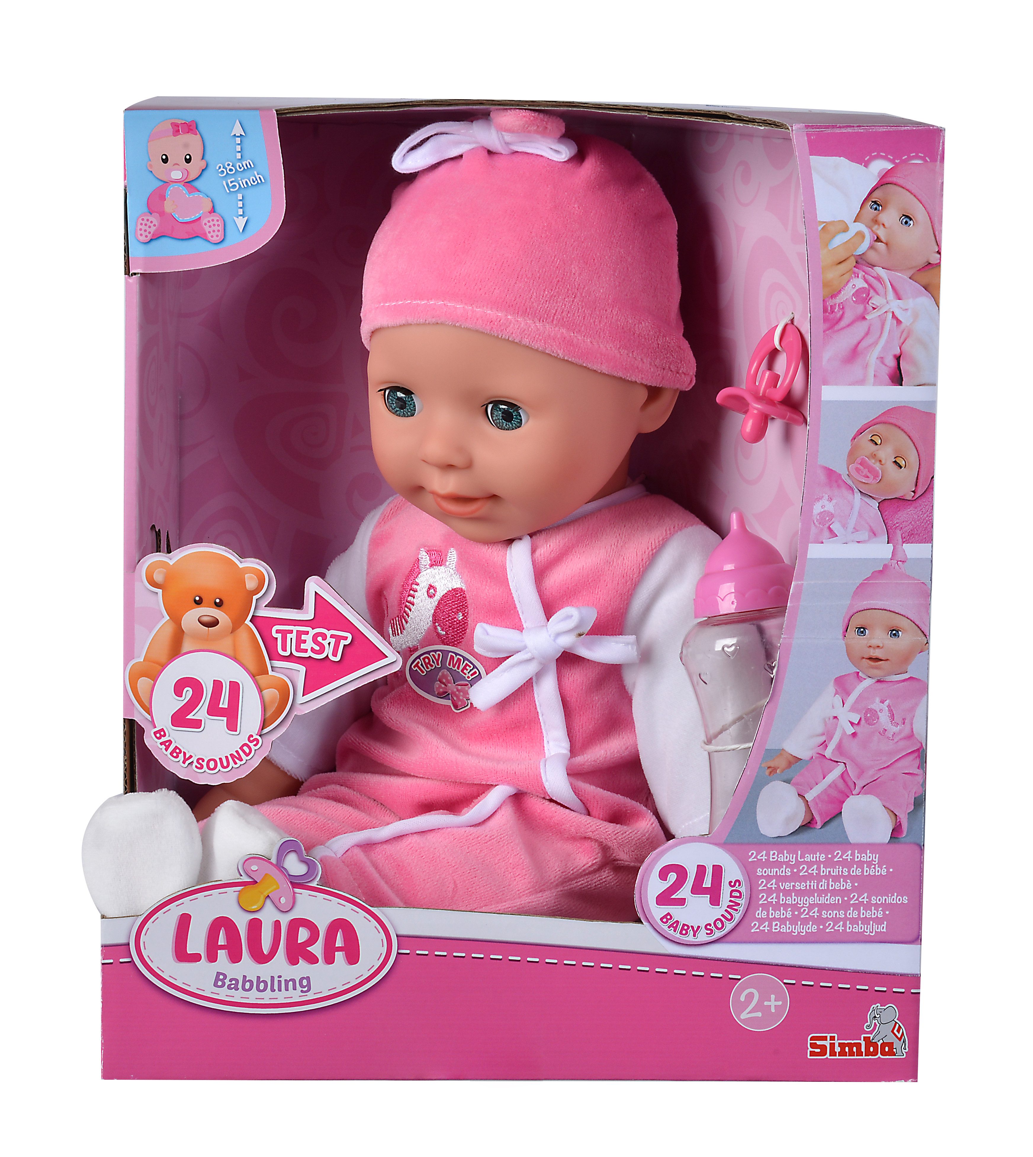 Simba Dickie Anziehpuppe Dickie TOYS Puppe Laura Babysprache 38cm