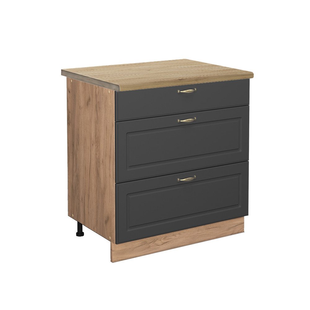 Vicco Unterschrank Fame-Line, Anthrazit-Gold/Goldkraft Eiche, 80 günstig online kaufen