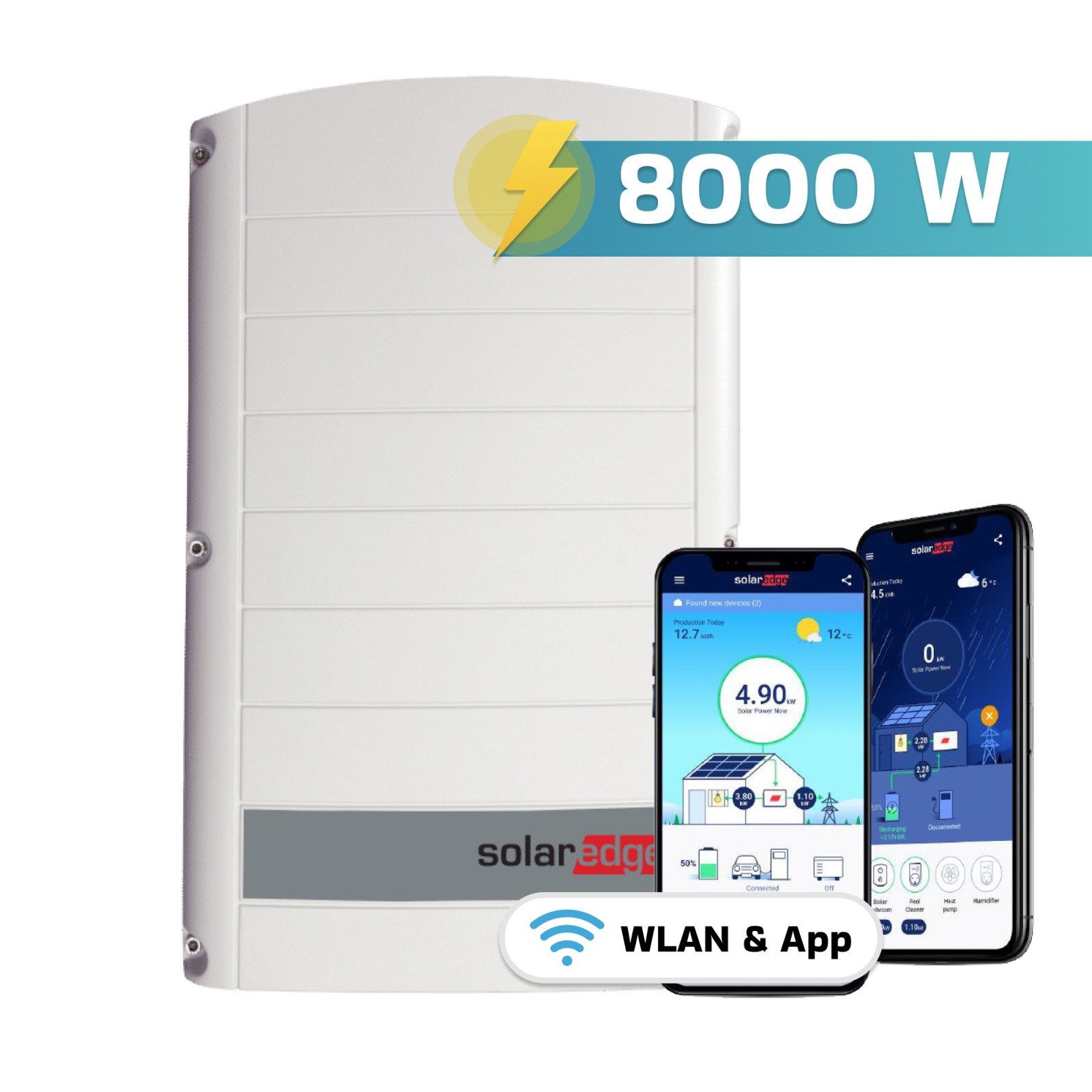 SUNNIVA Solaranlage 8.0 kW, Monokristallin, (16x 500 W Solarmodule Fullblack Bifacial, Wechselrichter SolarEdge SE8K (3-phasig)