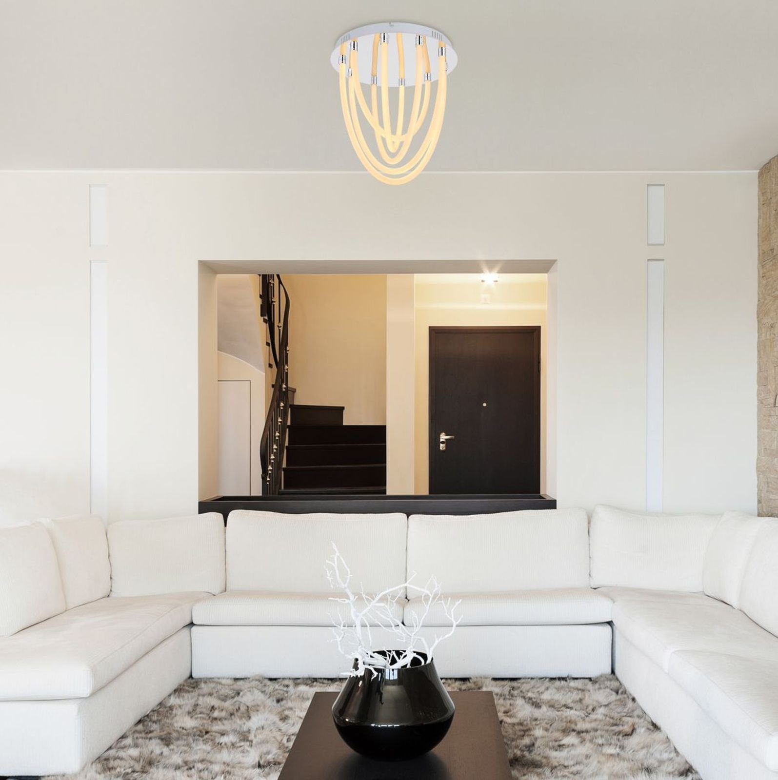Globo Deckenleuchte GLOBO Schlafzimmer Wohnzimmer Deckenleuchte weiß LED Flur Deckenlampe