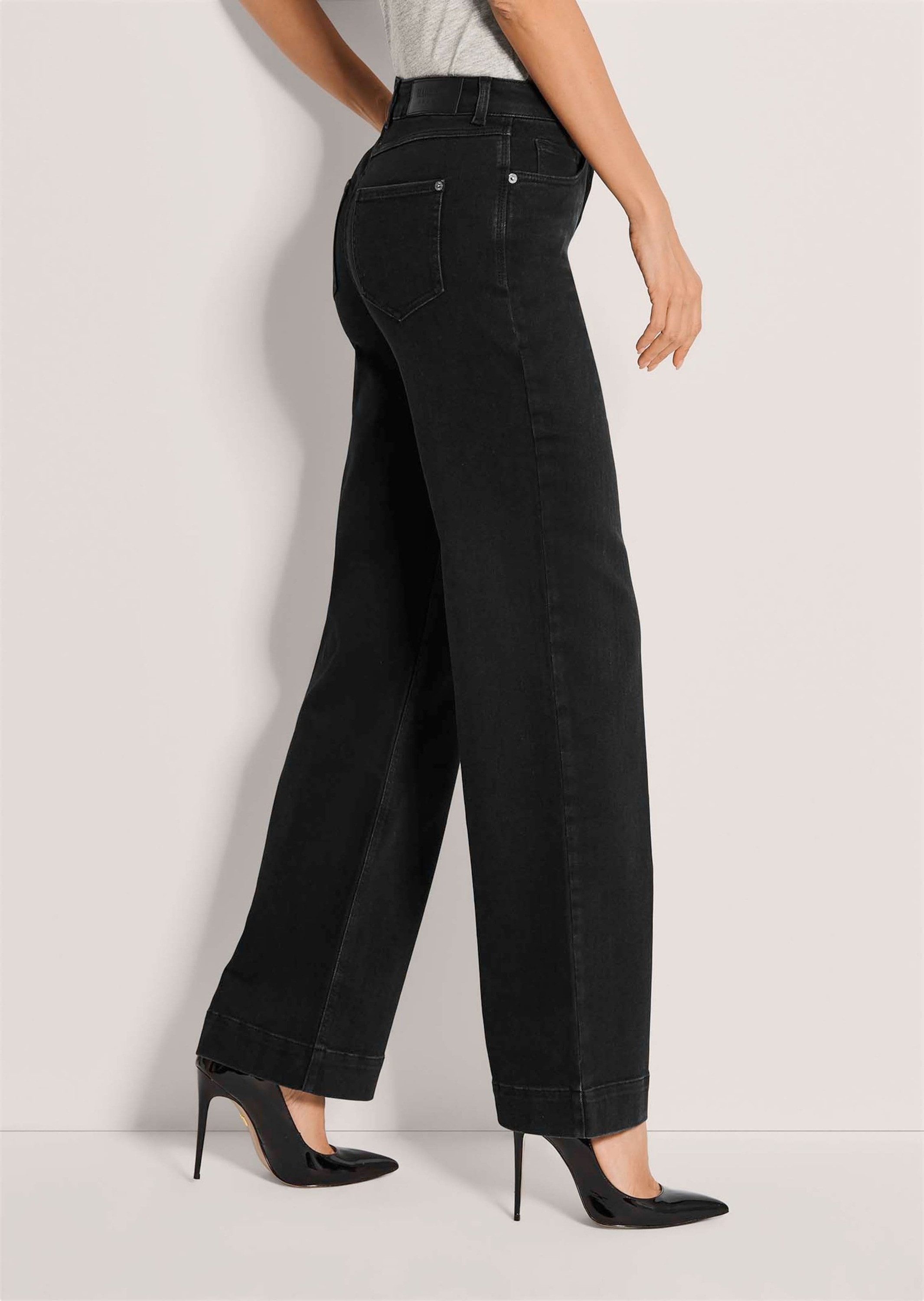 MADELEINE Gerade Jeans Wide-Leg-Jeans aus Powerstretch Modisch weites Bein mit Formbund und 5-Pocket-Style