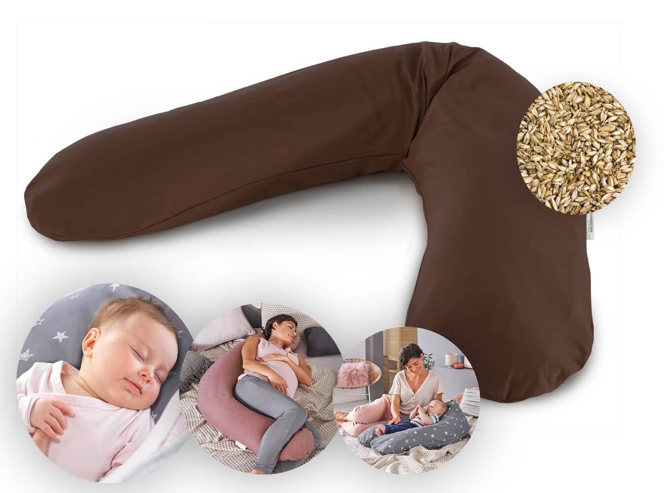 Theraline Stillkissen Das Original 190 cm mit Dinkel Füllung