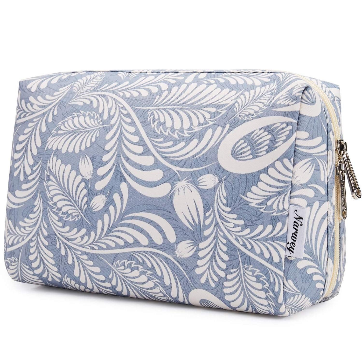 Kosmetiktasche Kosmetiktasche Damen Schminktasche Kulturbeutel Blaues Blatt L
