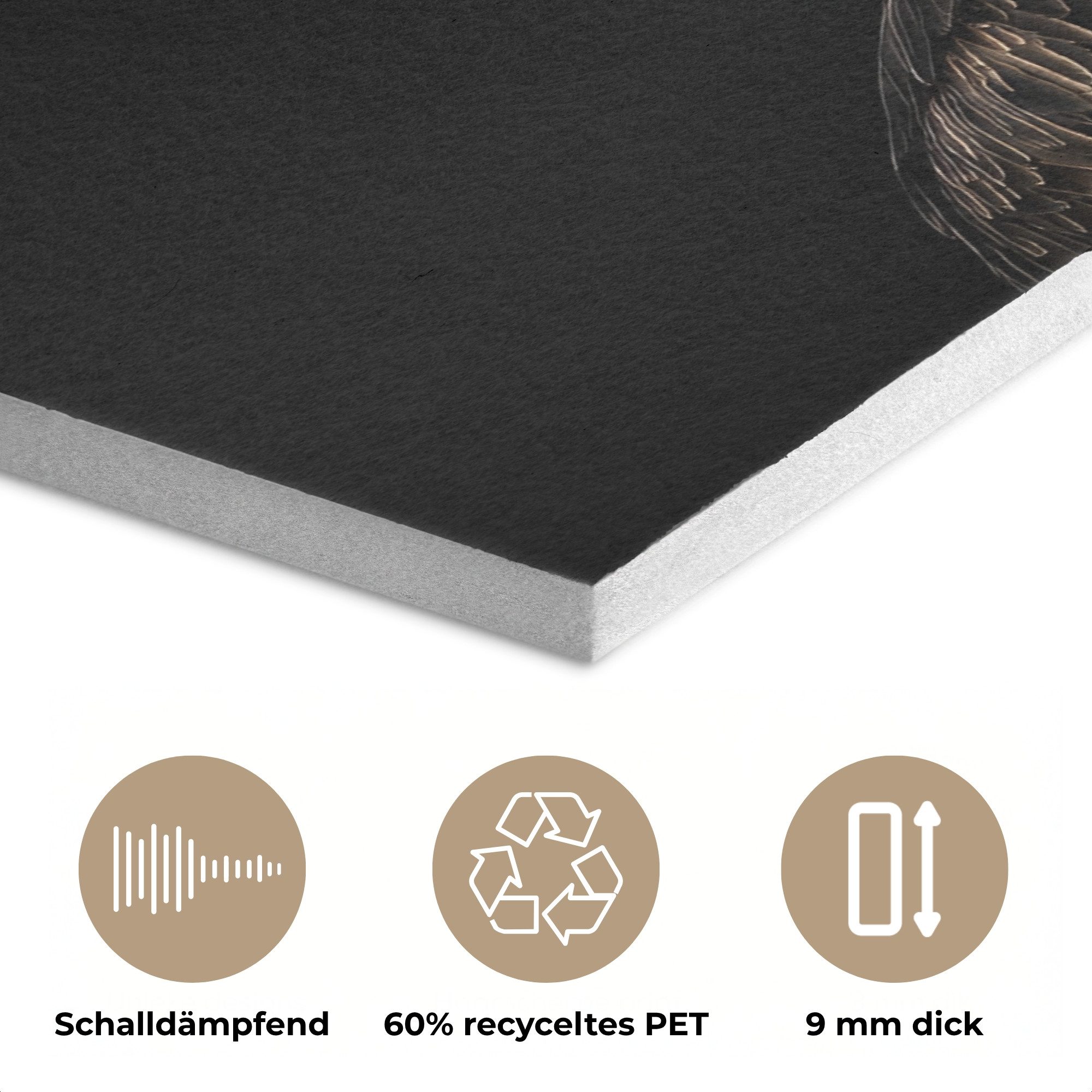 MuchoWow Gemälde Adler - Amerika - Kochmütze - Vogel - Cool - Küche, Fotodruck (1 St), Akustikpaneele PET-Filz, Akustikbild, Schalldämmung, Deko 40x30 cm