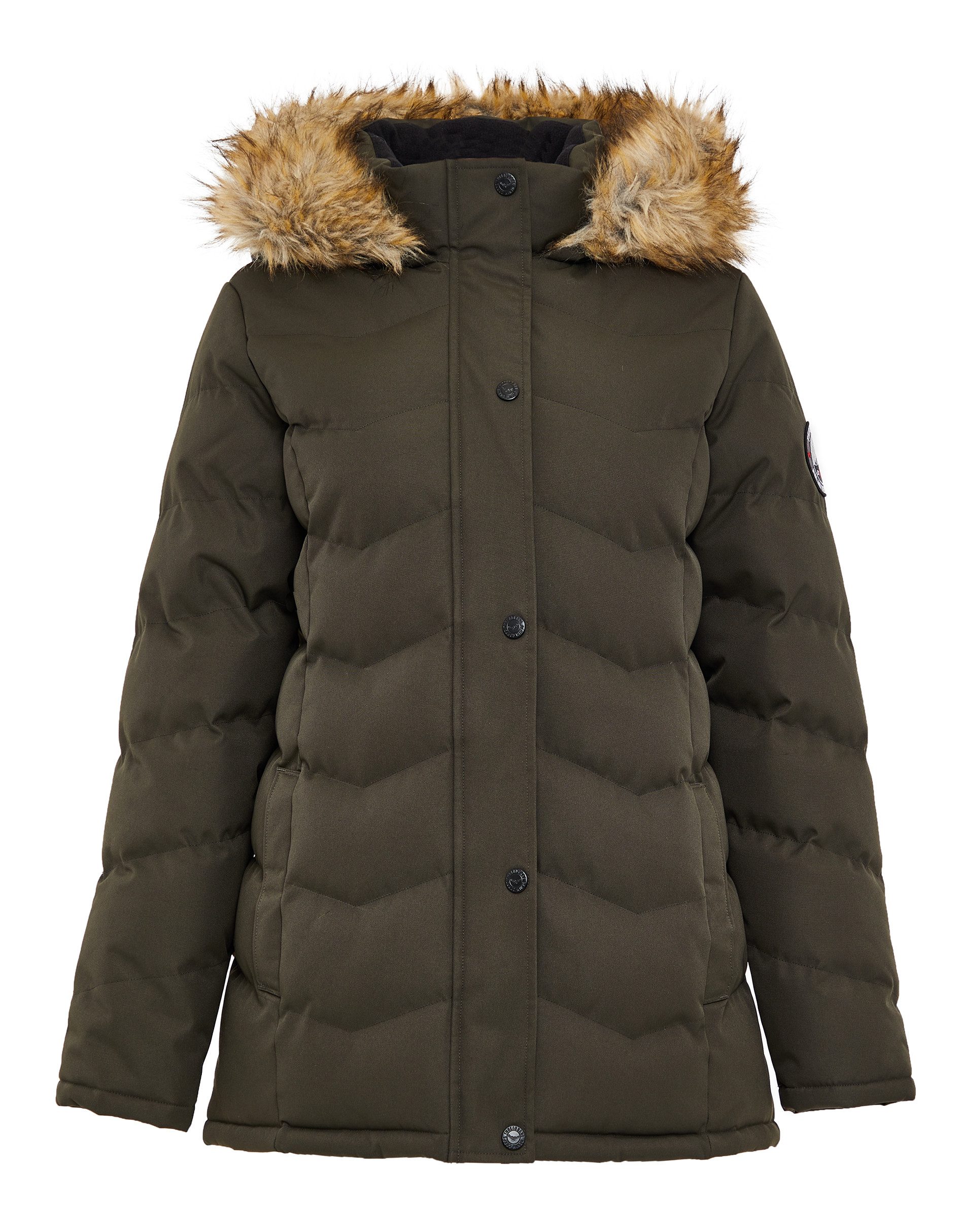 Threadbare Steppjacke THB Woodie (1-St) mit großer Kapuze