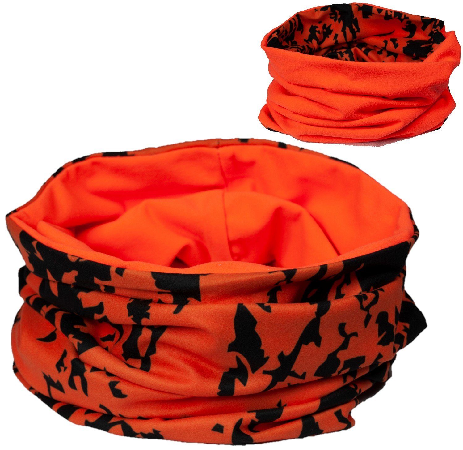 Skogen Fleeceschal Wende-Halswärmer Drückjagd Treibjagd signalorange Jagdmütze von Oefele