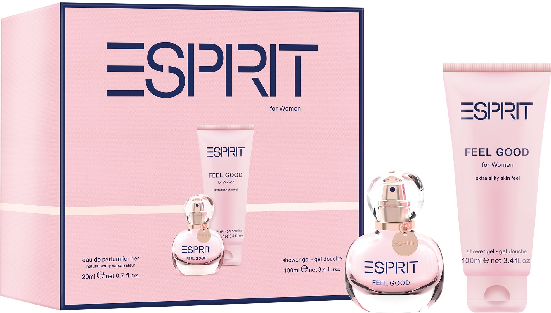 Esprit Duft-Set ESPRIT FEEL GOOD FOR HER, 2-tlg., Geschenkset EDP 20ml + Shower Gel 100ml