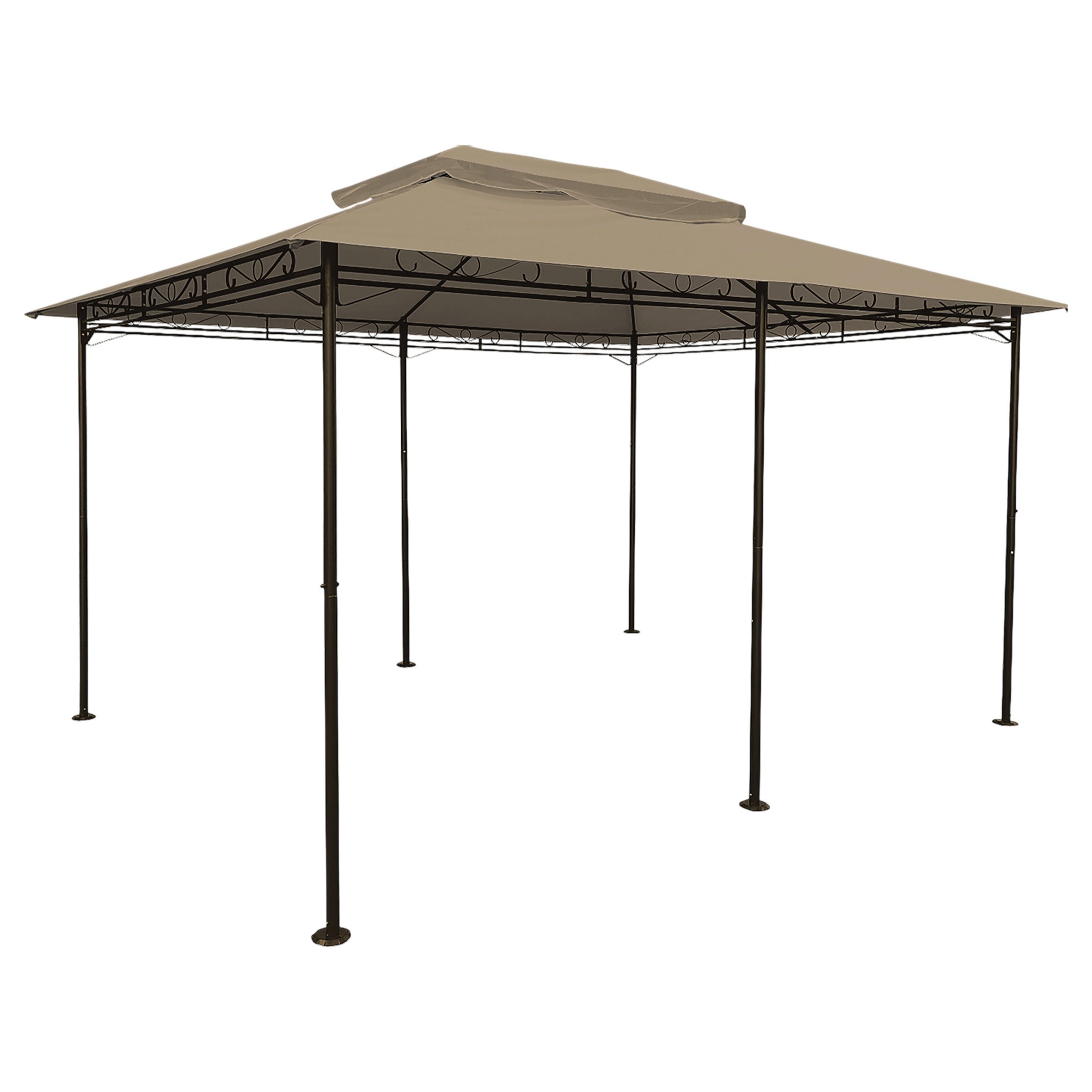 Spetebo Pavillon-Ersatzdach Pavillon Ersatzdach Cape Town 4 x 3 m - braun, 270 g/m², (Stück, Ersatzdach), Garten Pavillondach mit Kaminabzug