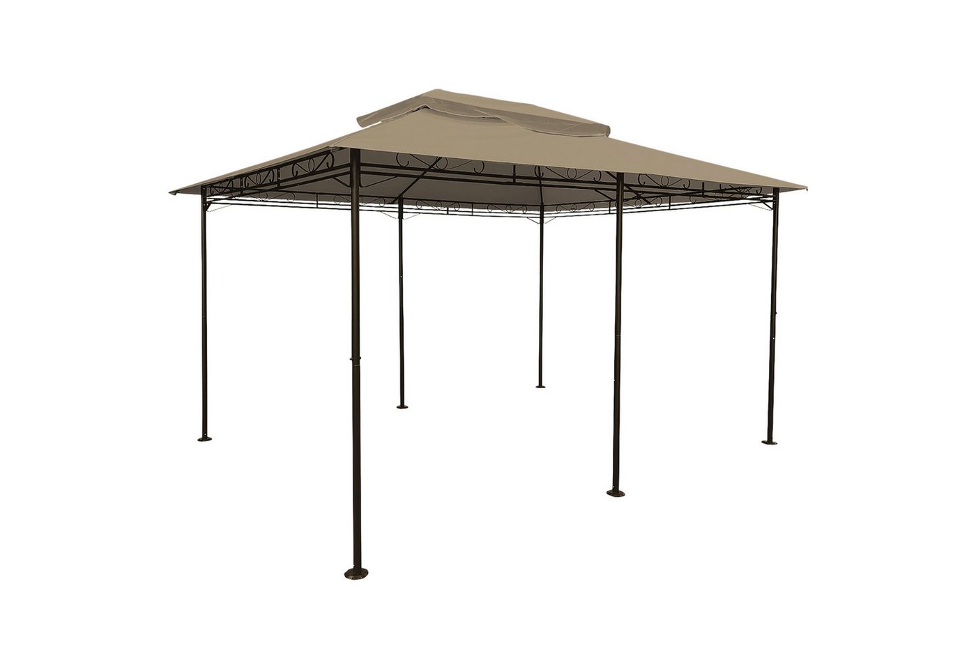 Spetebo Pavillon-Ersatzdach Pavillon Ersatzdach Cape Town 4 x 3 m - braun, 270 g/m², (Stück, Ersatzdach), Garten Pavillondach mit Kaminabzug