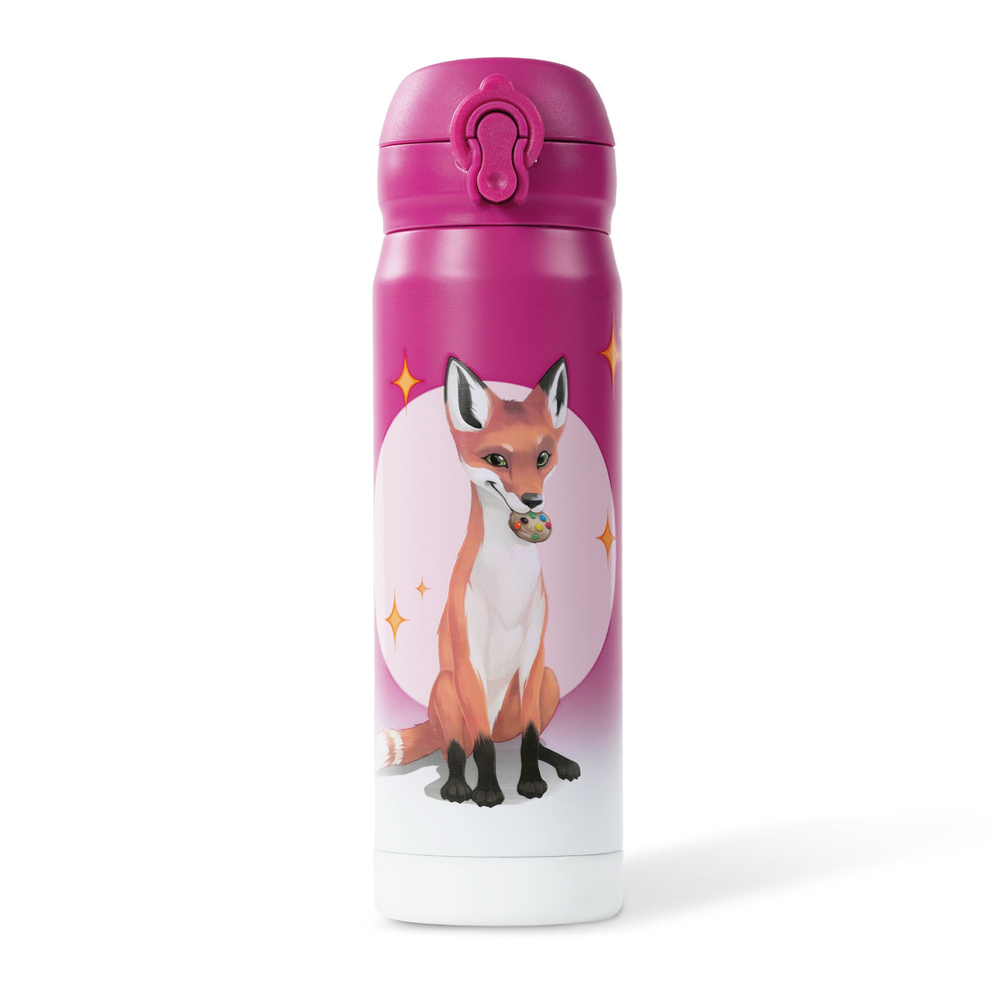 AWAVE® Trinkflasche Die Schule der Magischen Tiere, 380 ml, Edelstahl, beerenrot, Rabbat