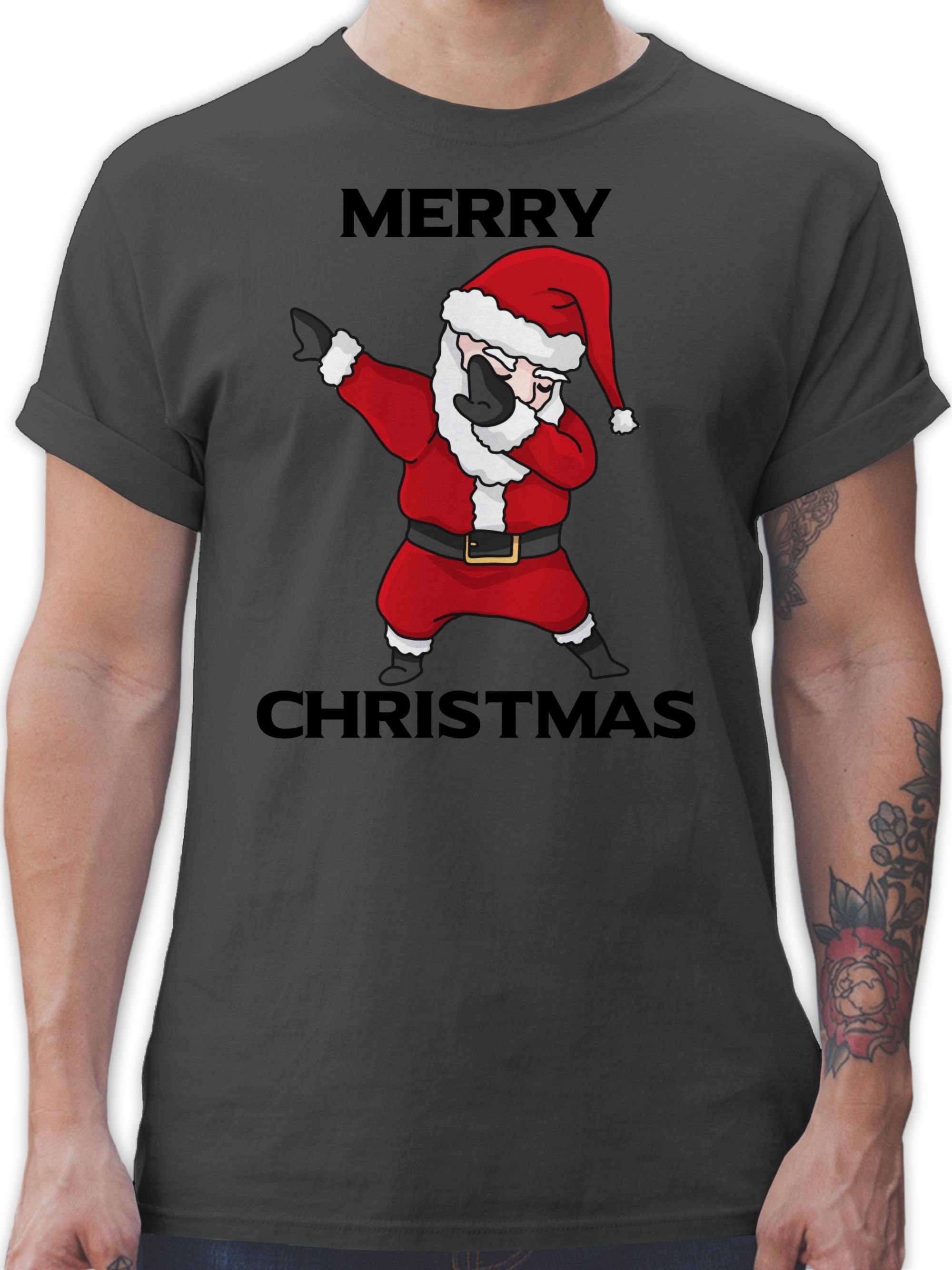 Shirtracer T-Shirt Dabbing Weihnachtsmann Weihachten Kleidung 1 Dunkelgrau | T-Shirts