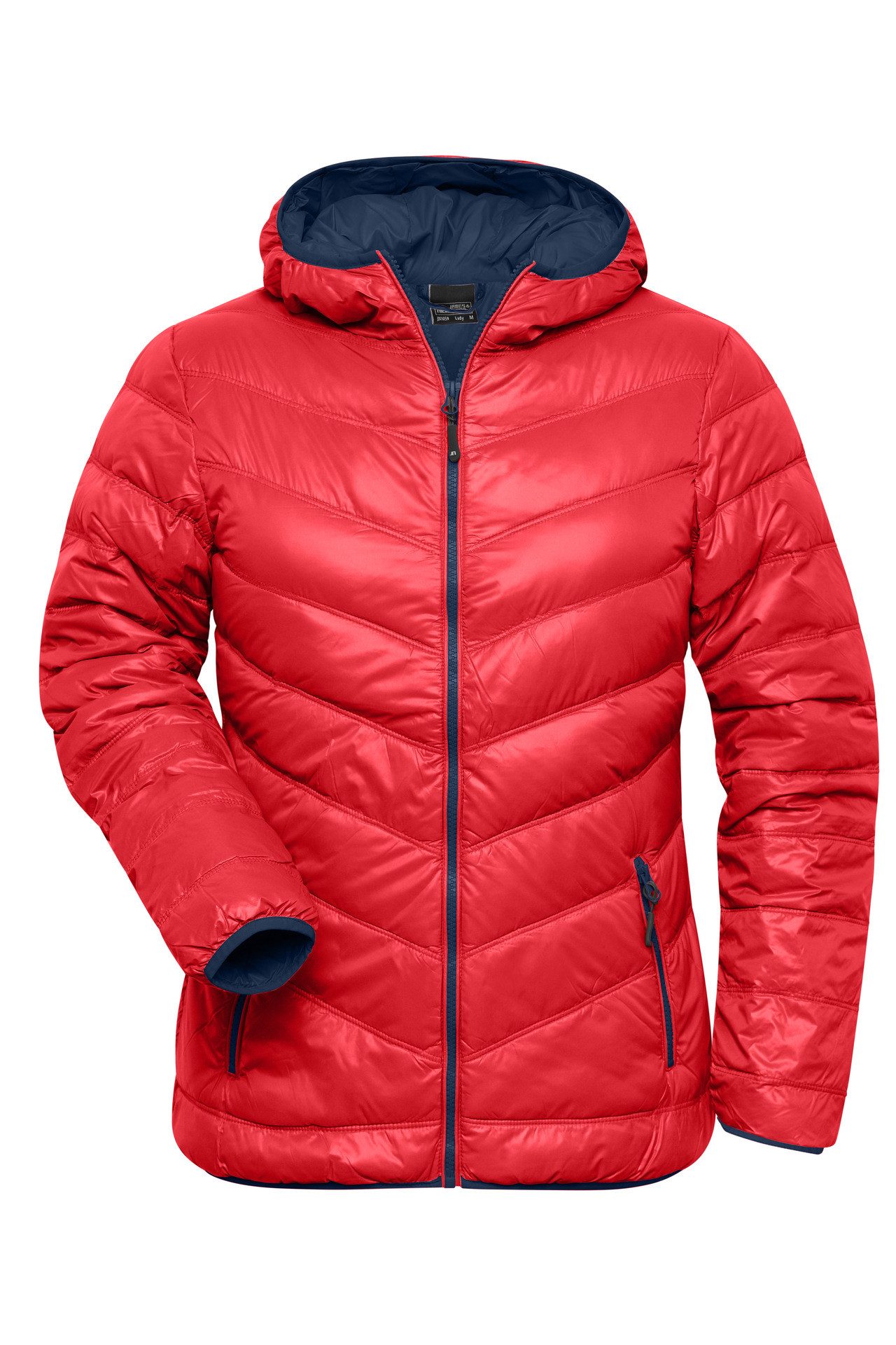 James & Nicholson Daunenjacke Taillierte, sehr leichte Damen Daunenjacke in trendiger Optik JN1059 Wind- und wasserabweisendes Material mit leichtem Glanz
