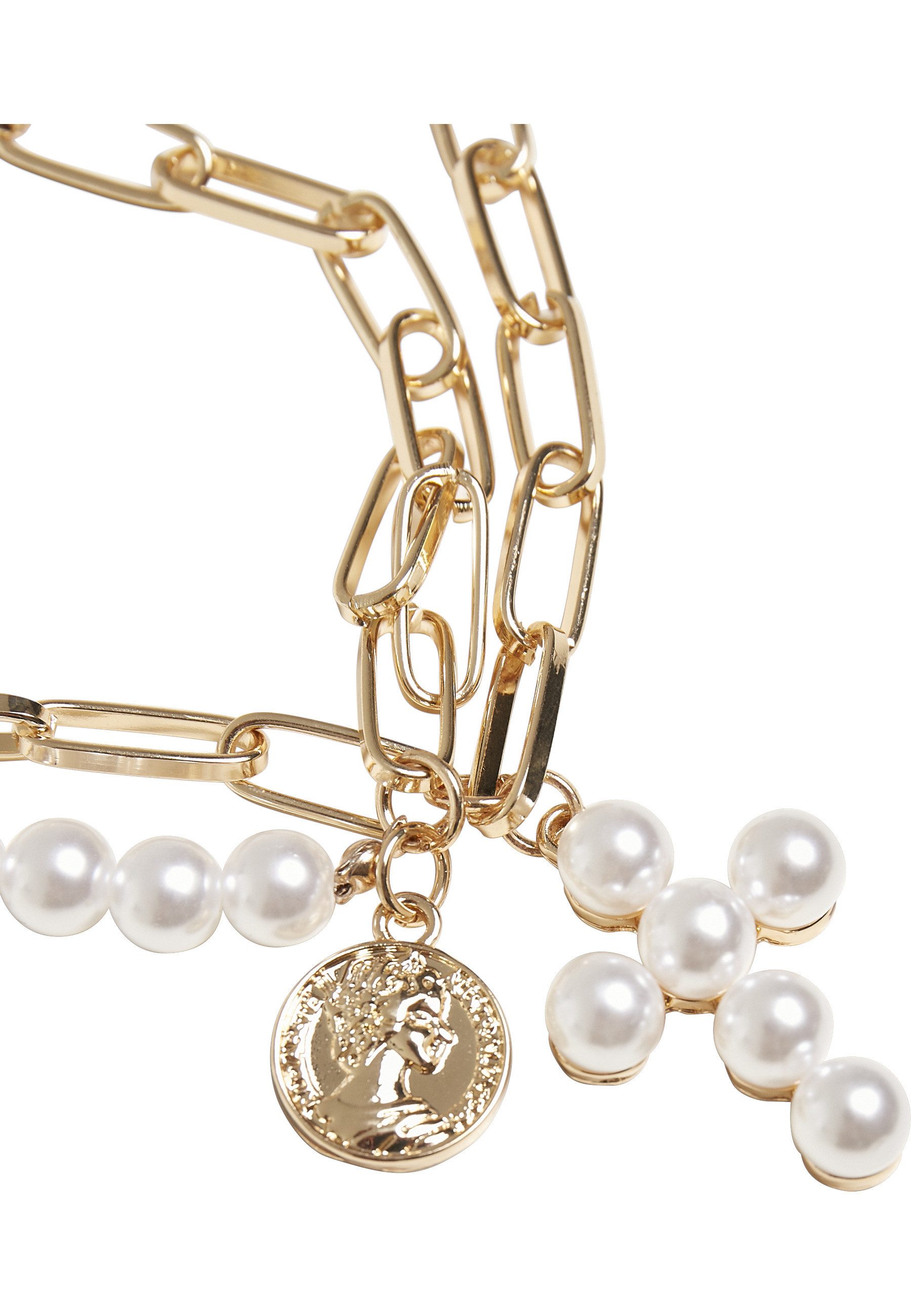 URBAN CLASSICS Edelstahlkette Urban Classics Unisex Pearl Cross Layering Ne günstig online kaufen